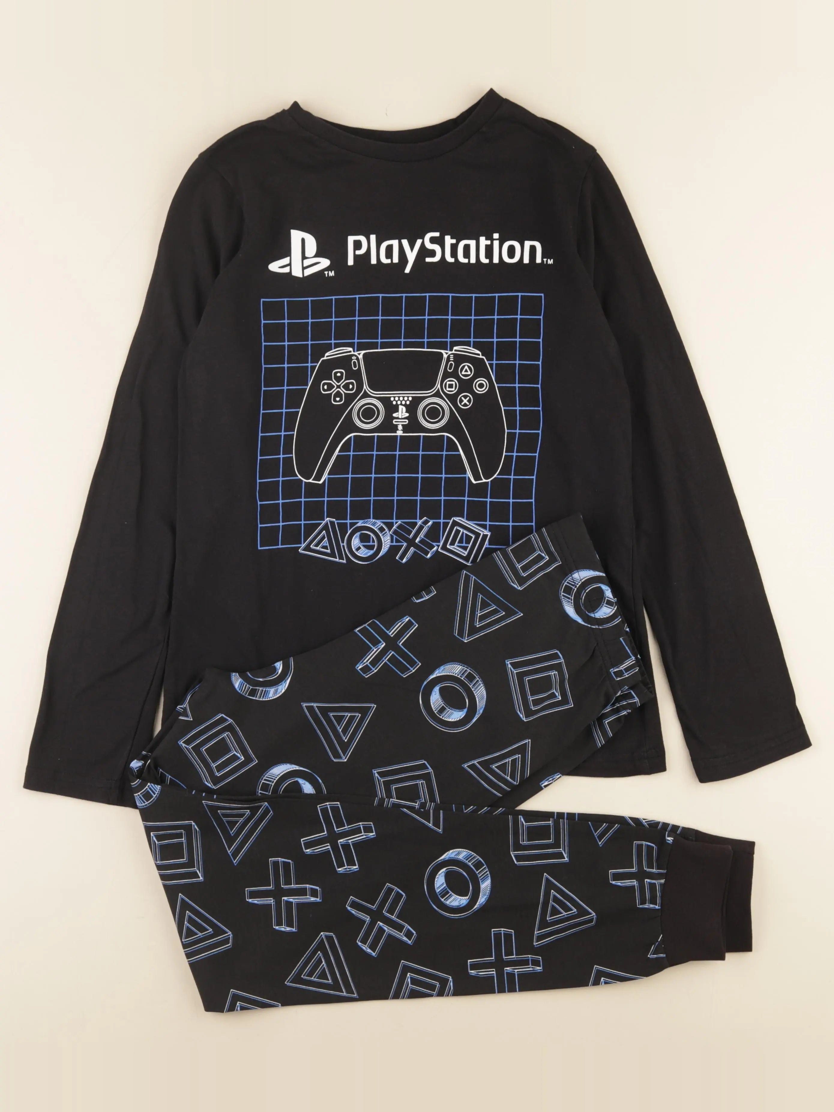 H&M - pyjama coton bleu - 12/14 ans