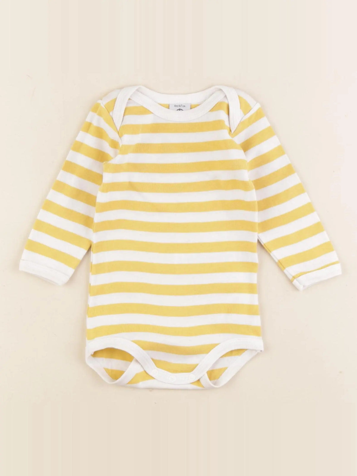 Petit Bateau - body jaune - 6 mois