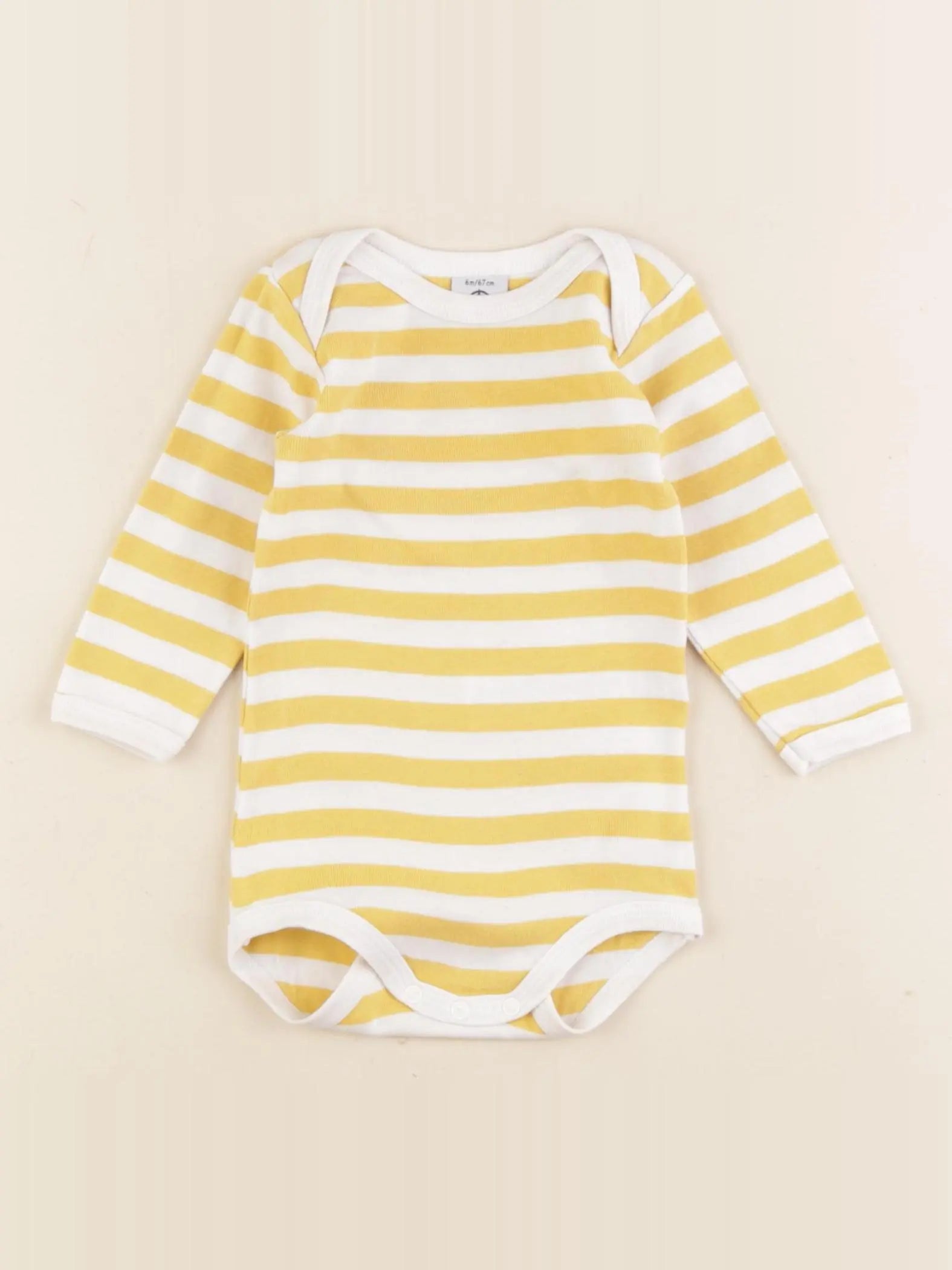 Petit Bateau - body jaune - 6 mois