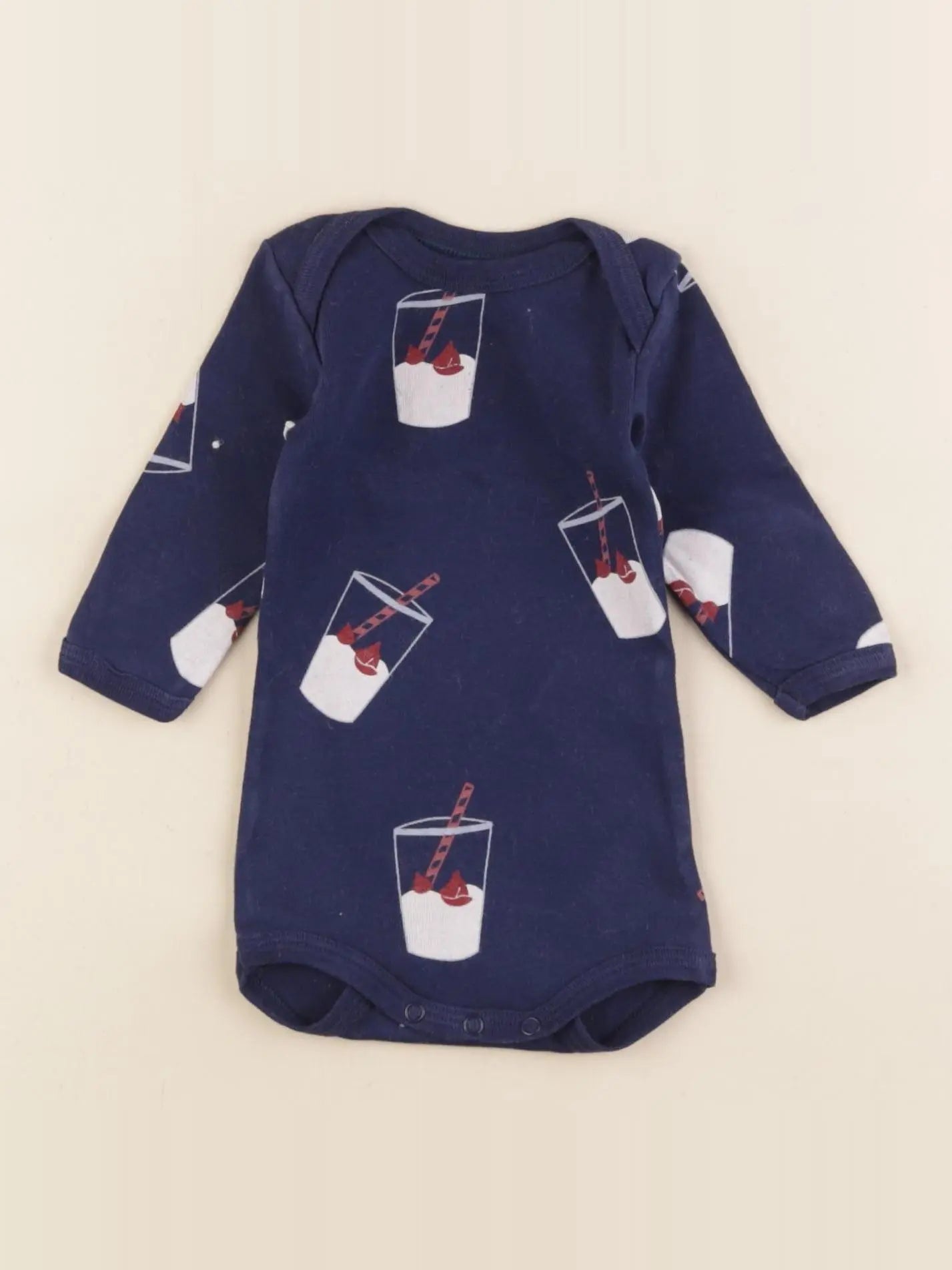 Petit Bateau - body bleu - 6 mois