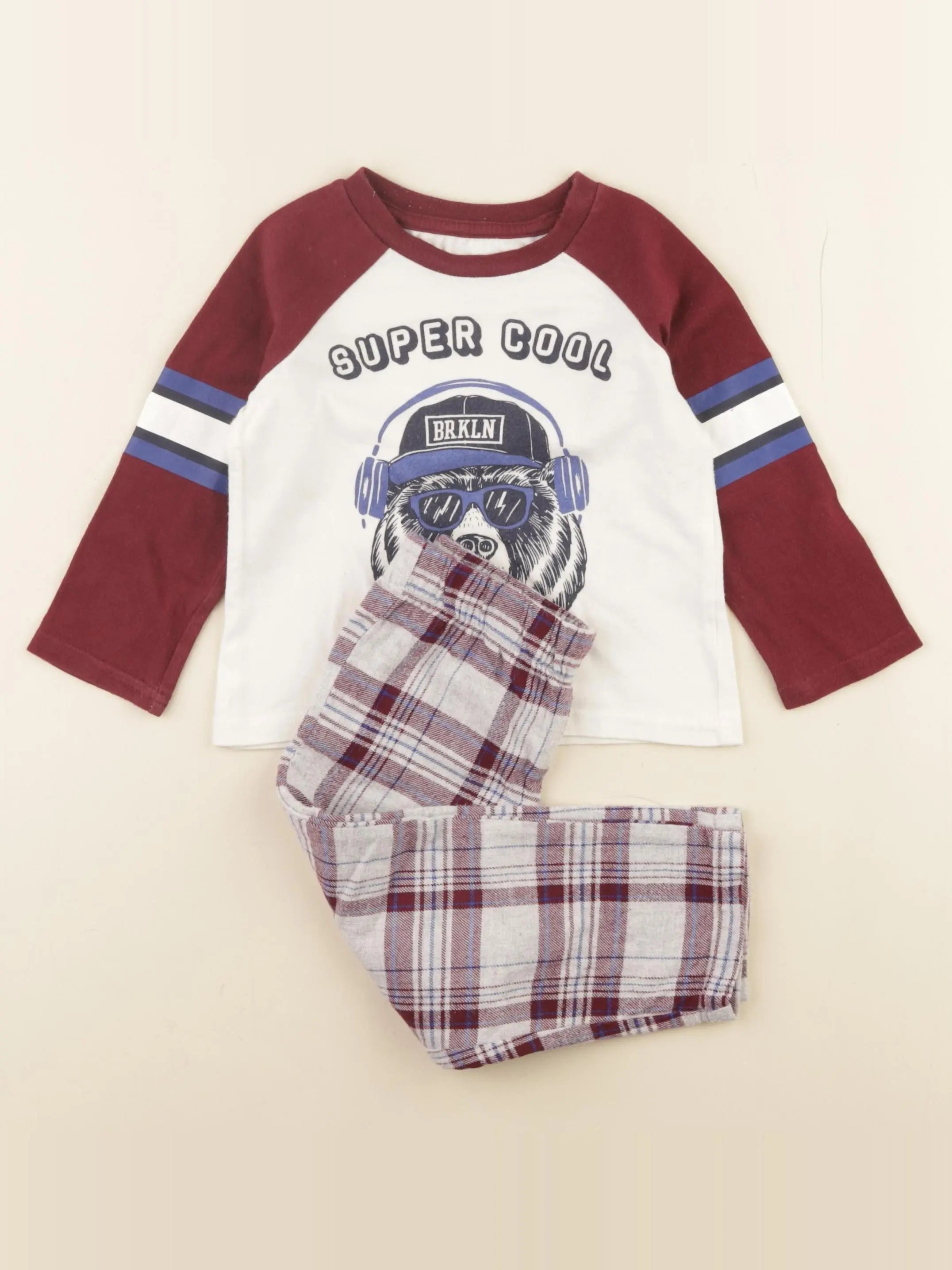 Vertbaudet - pyjama coton rouge - 2 ans