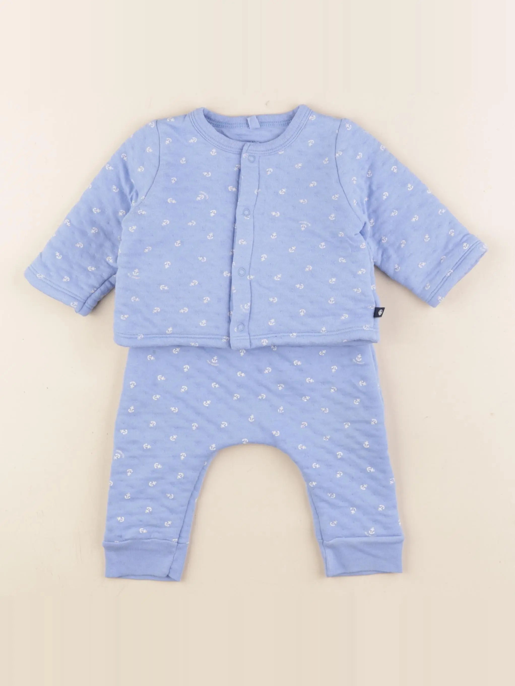 Petit Bateau - ensemble bleu - 6 mois
