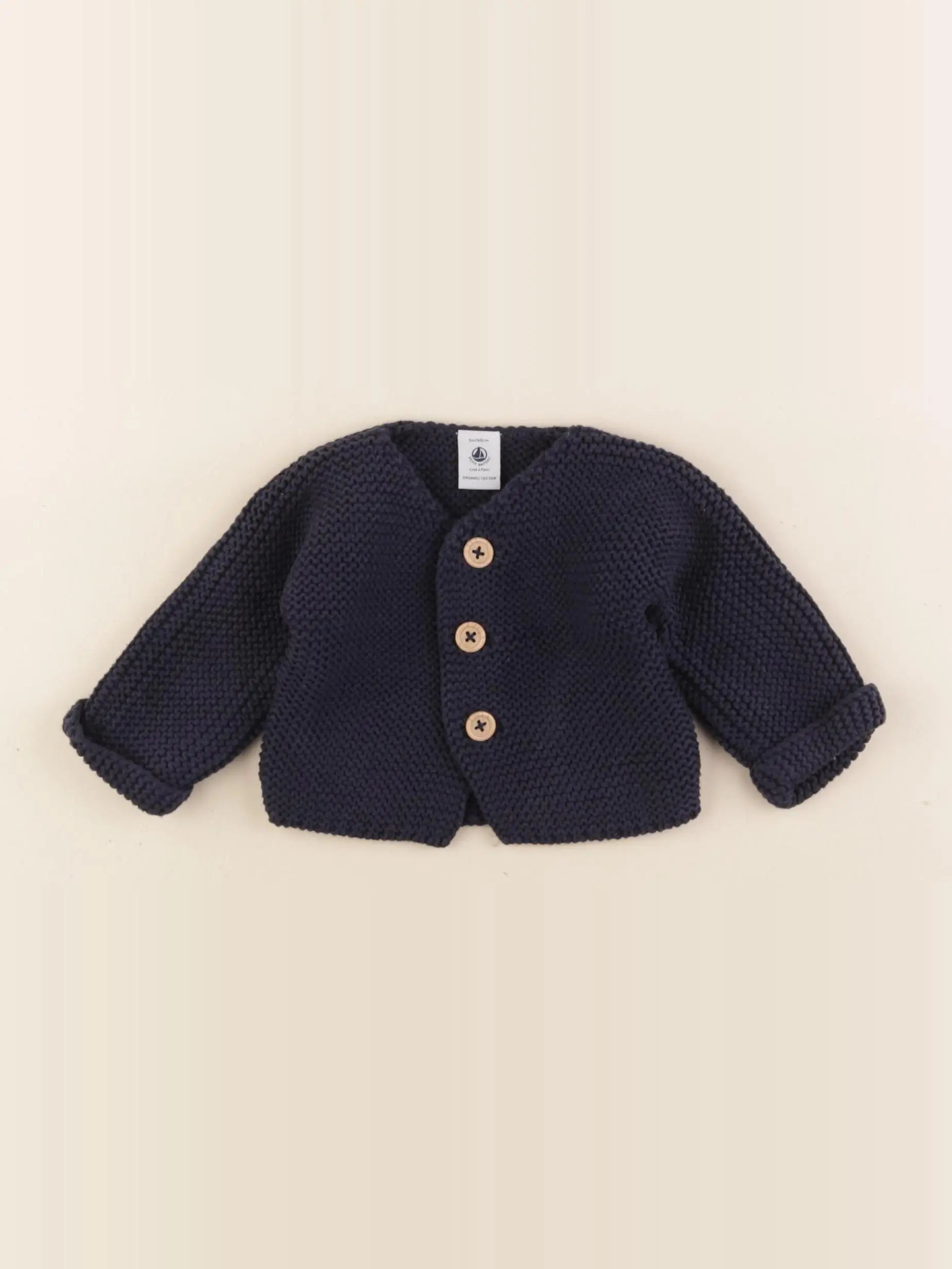 Petit Bateau - gilet bleu - 3 mois