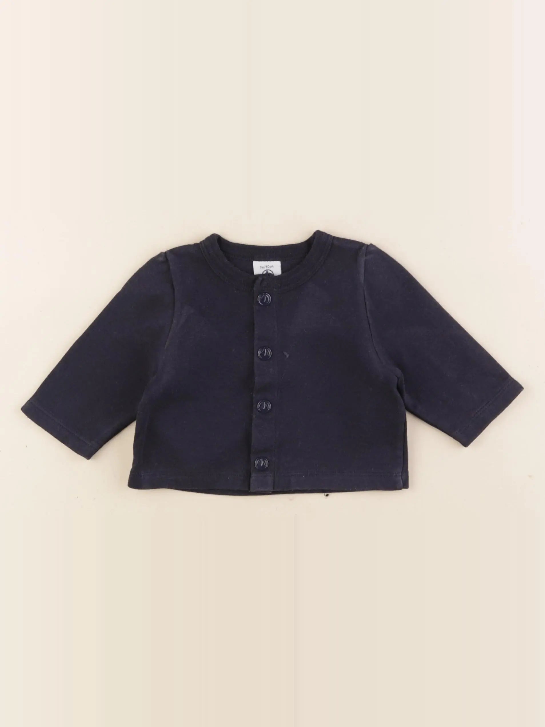 Petit Bateau - sweat bleu - 3 mois