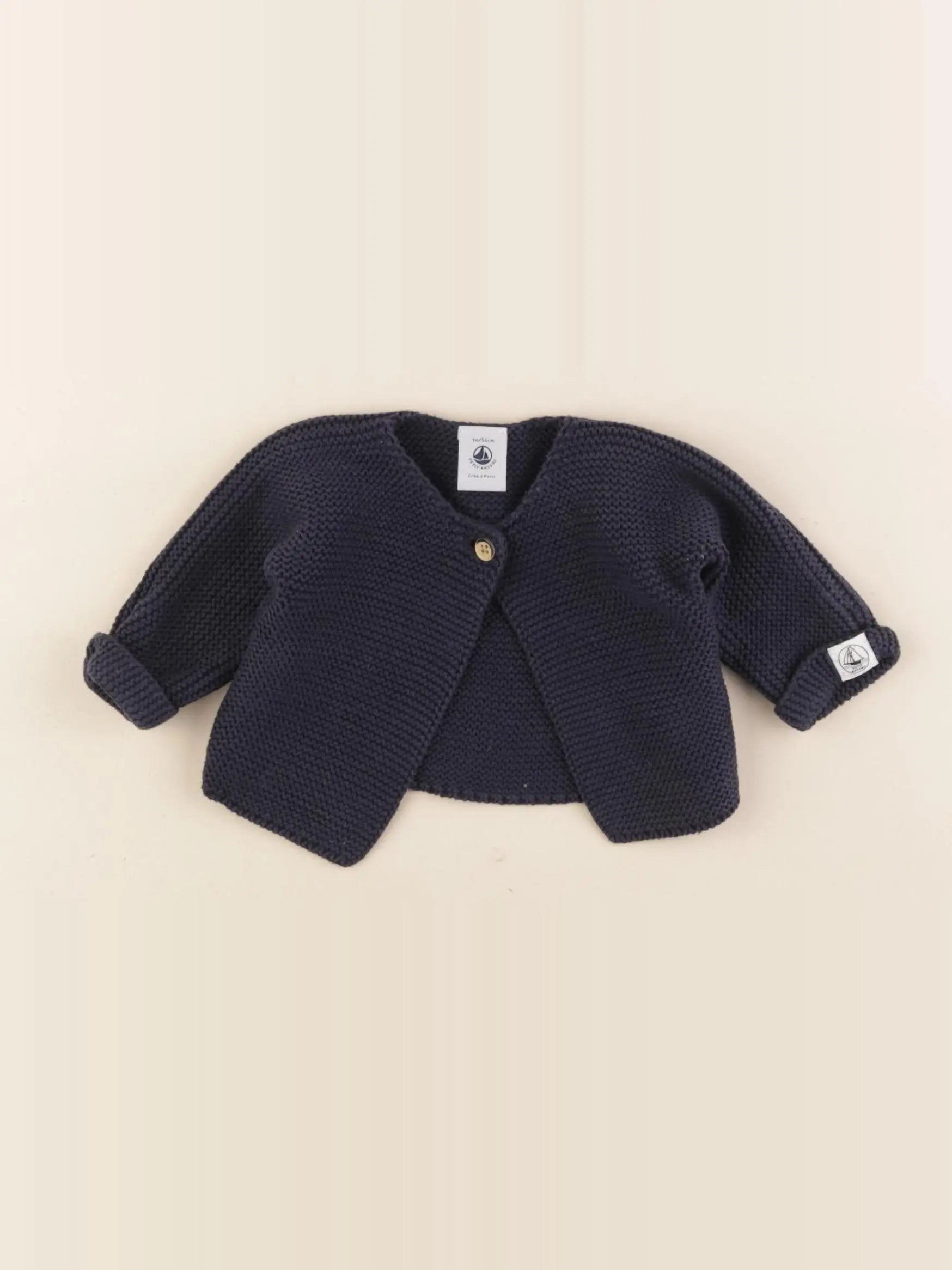 Petit Bateau - gilet bleu - 1 mois