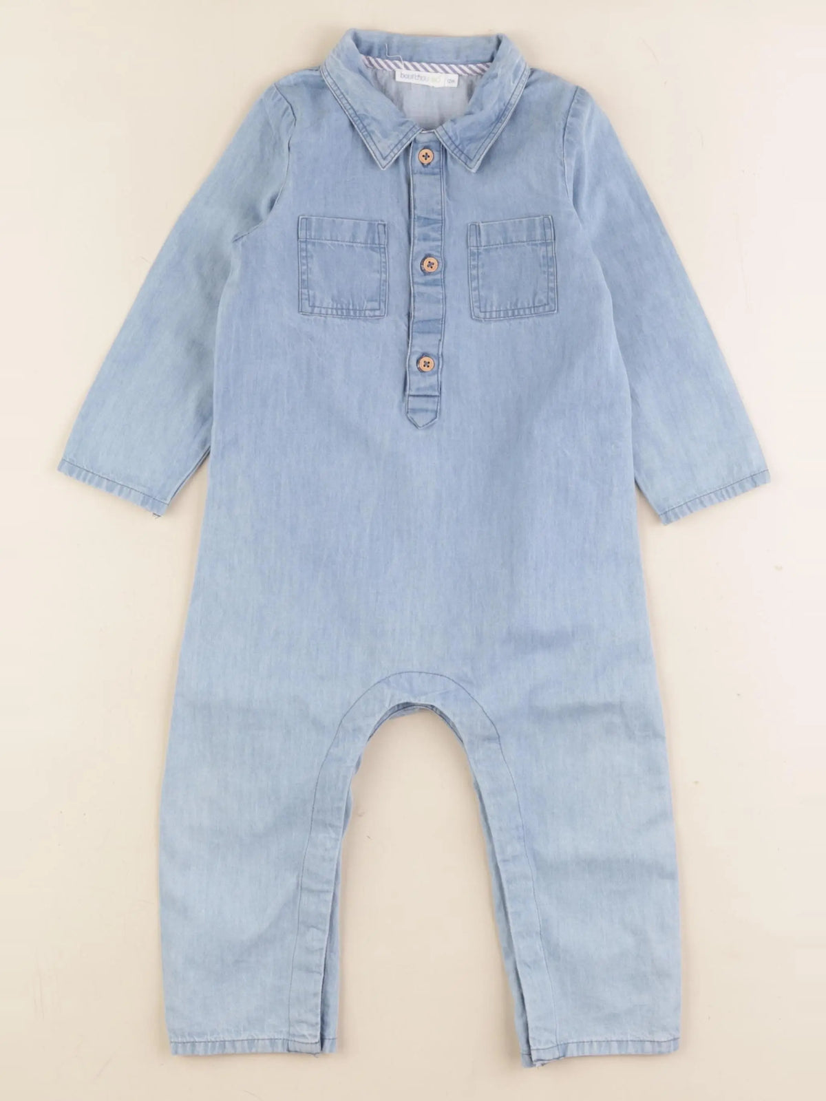 Boutchou - combinaison bleu - 12 mois