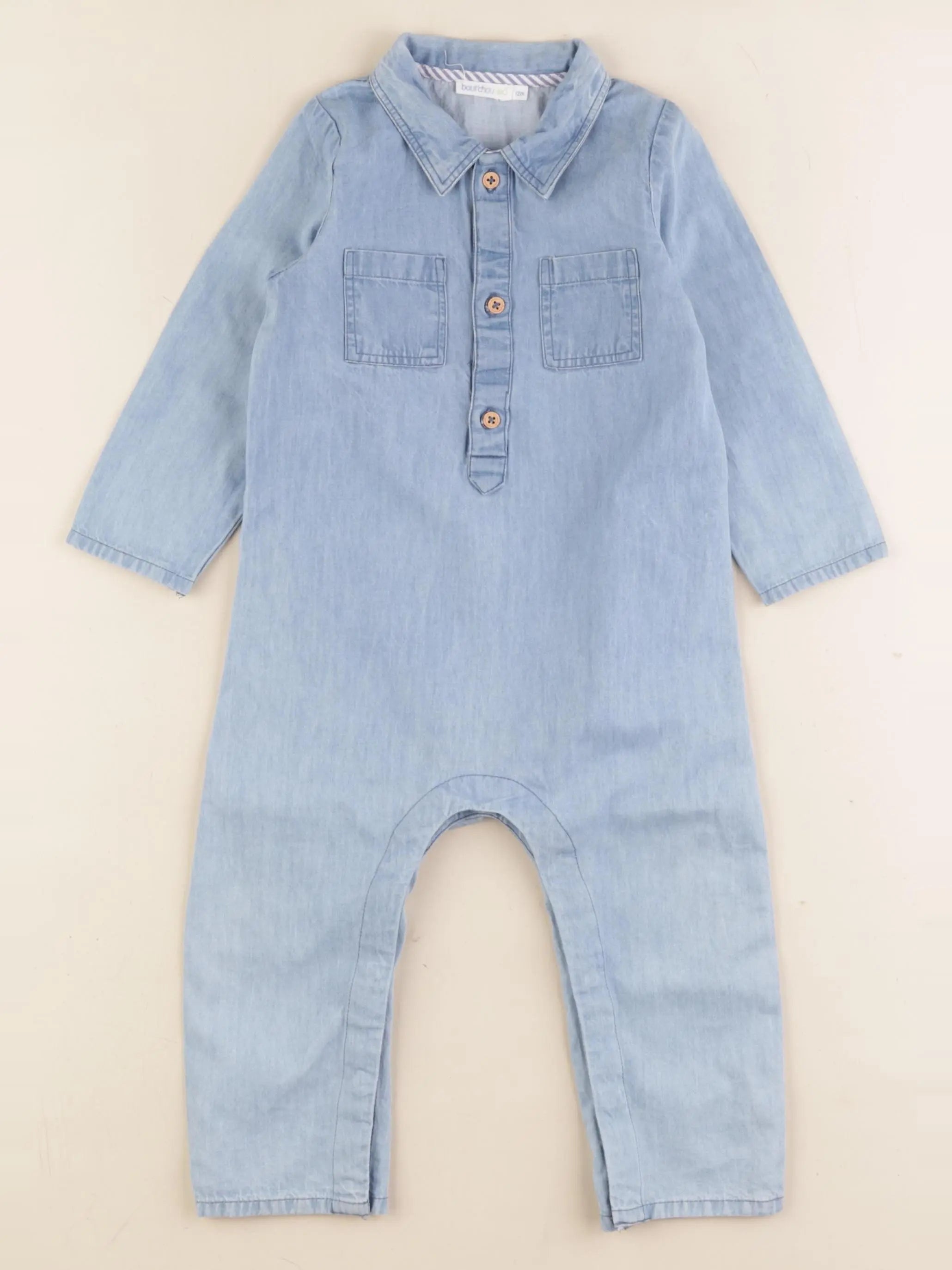 Boutchou - combinaison bleu - 12 mois