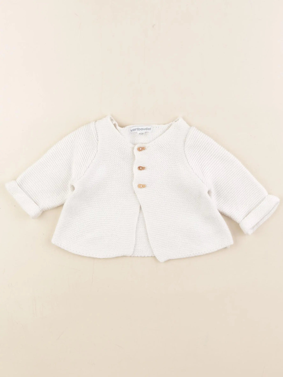 Vertbaudet - gilet blanc - 1 mois