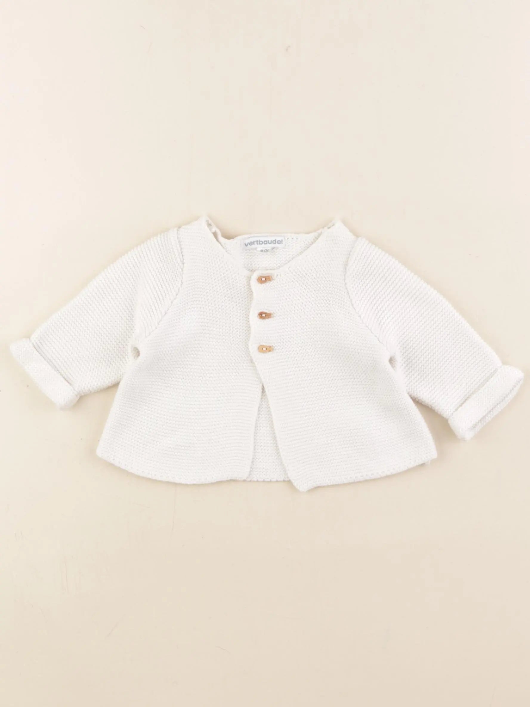 Vertbaudet - gilet blanc - 1 mois