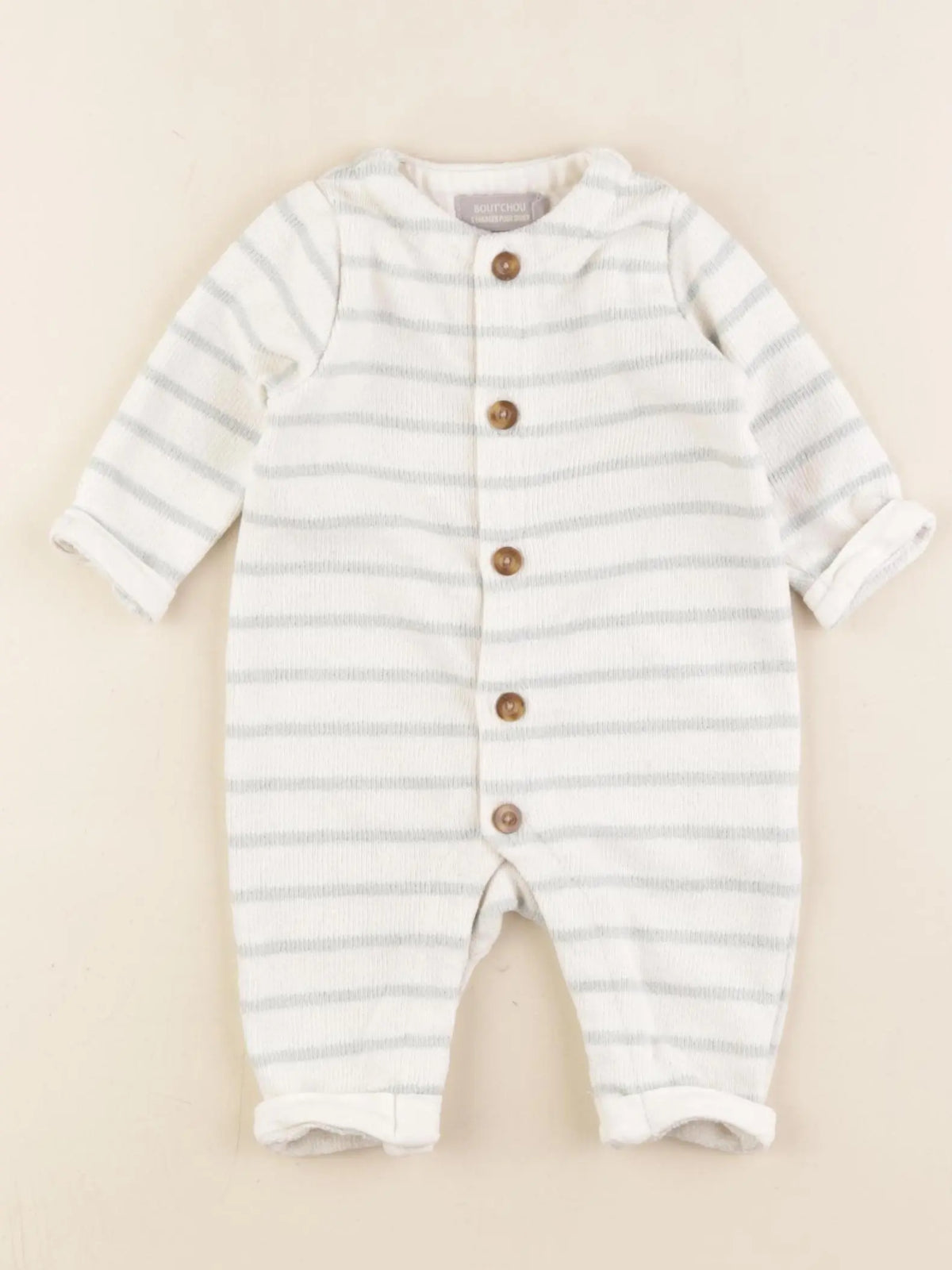 Boutchou - combinaison blanc, vert - 1 mois