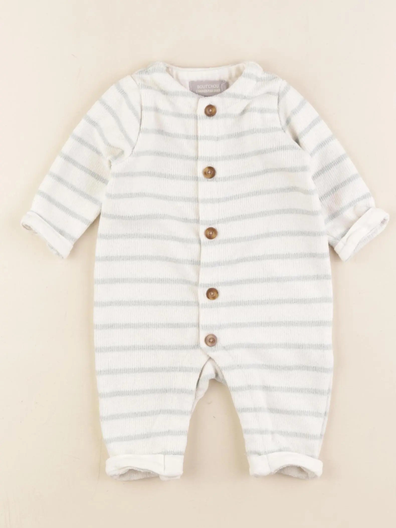 Boutchou - combinaison blanc, vert - 1 mois
