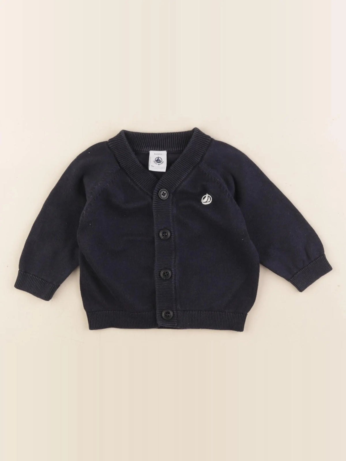 Petit Bateau - gilet bleu - 6 mois