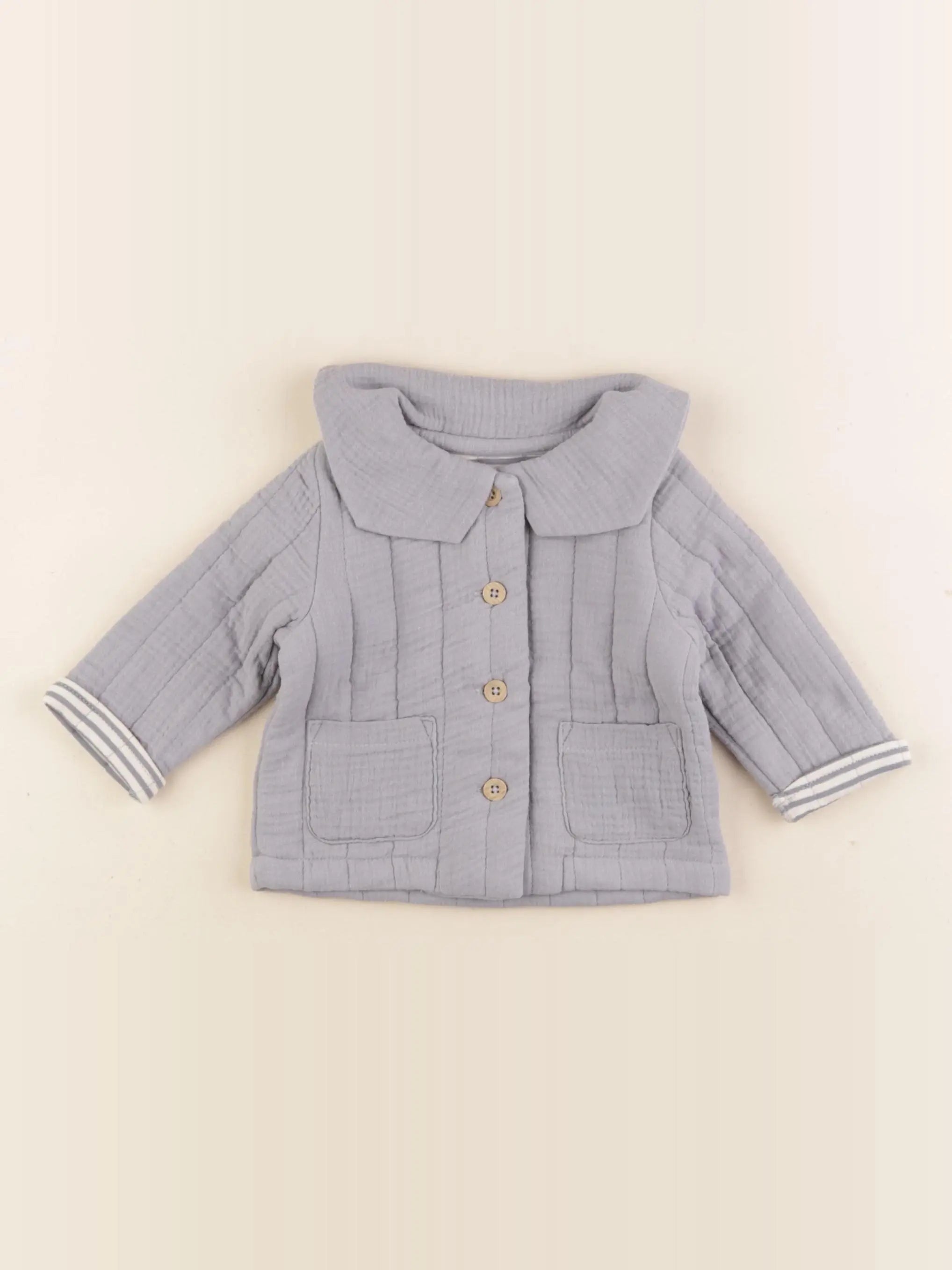 Vertbaudet - veste bleu - 3 mois