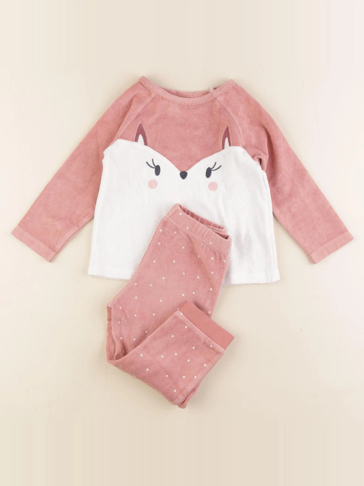 Vertbaudet - pyjama velours rose - 3 ans