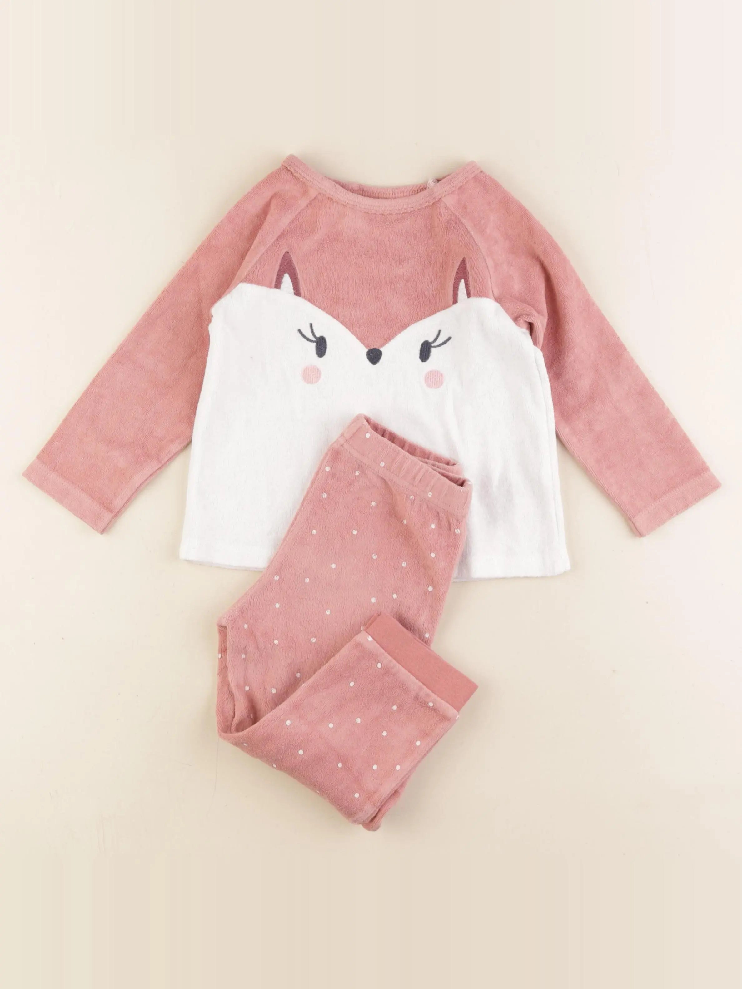 Vertbaudet - pyjama velours rose - 3 ans