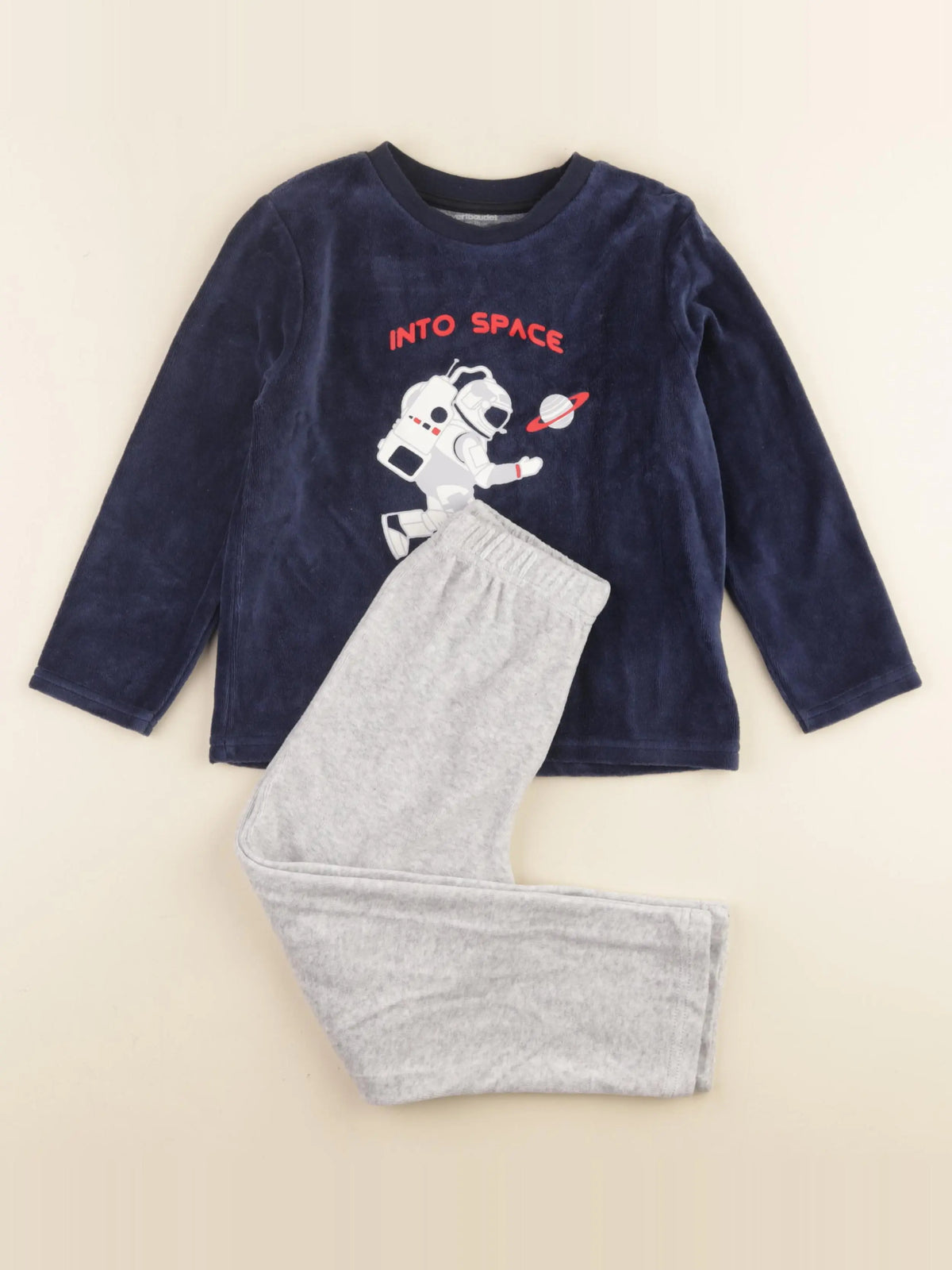 Vertbaudet - pyjama velours bleu - 5 ans