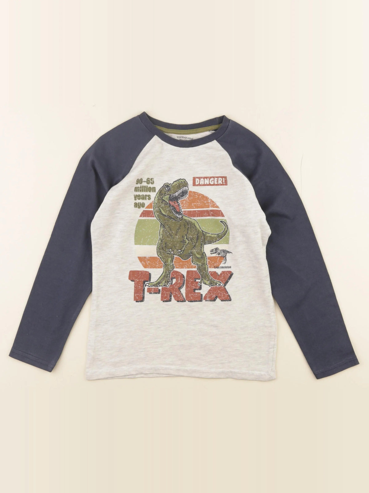 Vertbaudet - tee-shirt bleu, gris - 8 ans