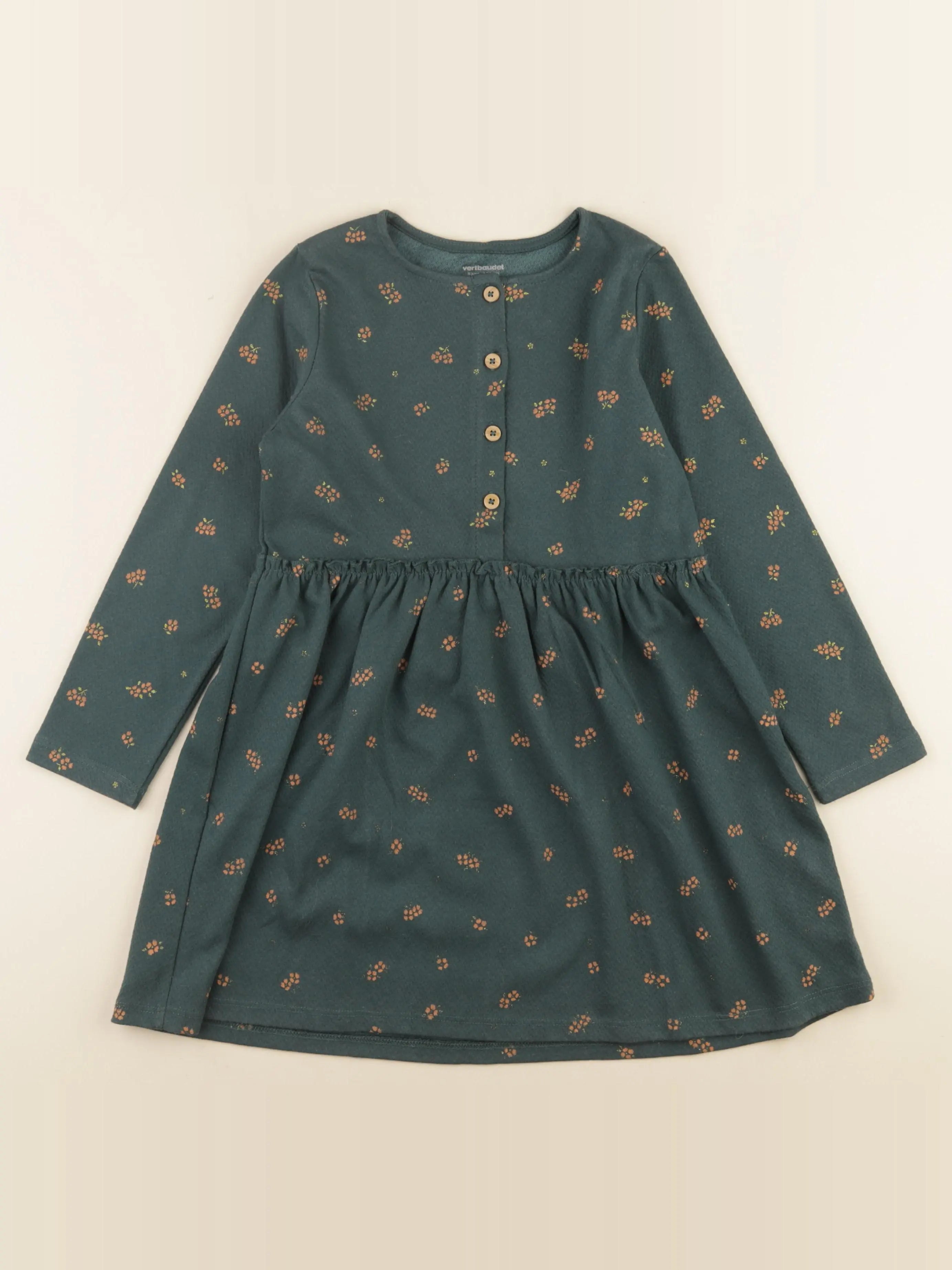 Vertbaudet - robe vert - 8 ans