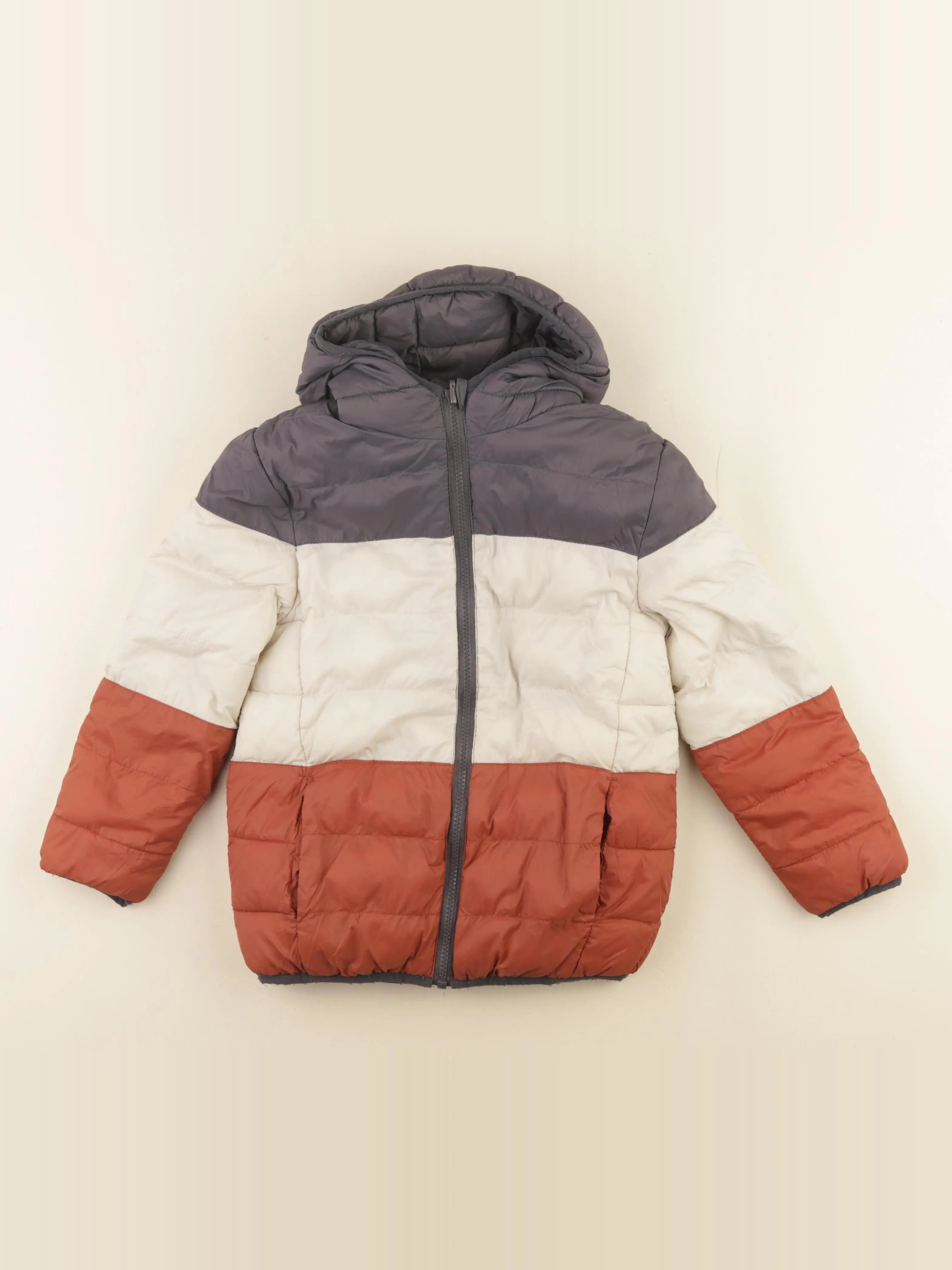 Vertbaudet - doudoune gris, beige - 8 ans