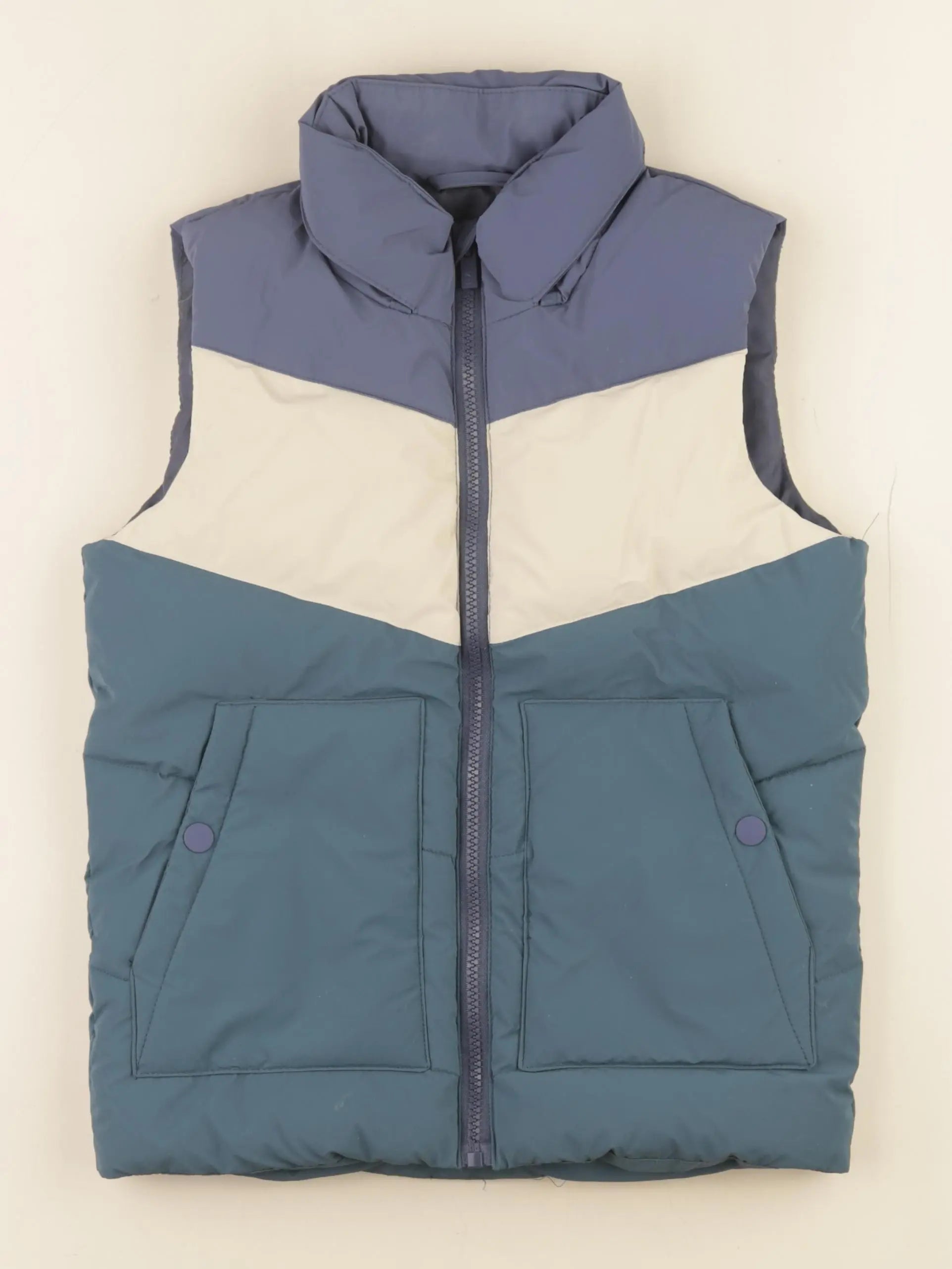 Vertbaudet - doudoune bleu, beige - 8 ans