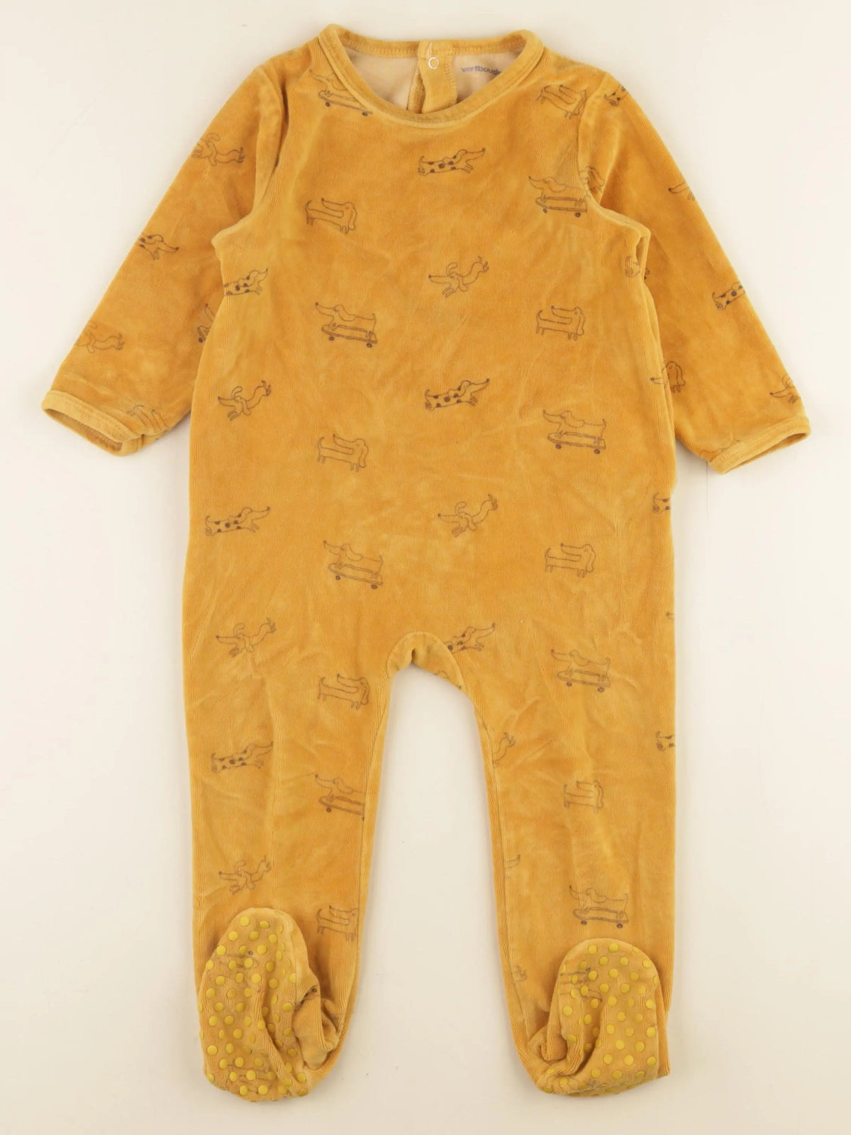 Vertbaudet - pyjama velours jaune - 2 ans