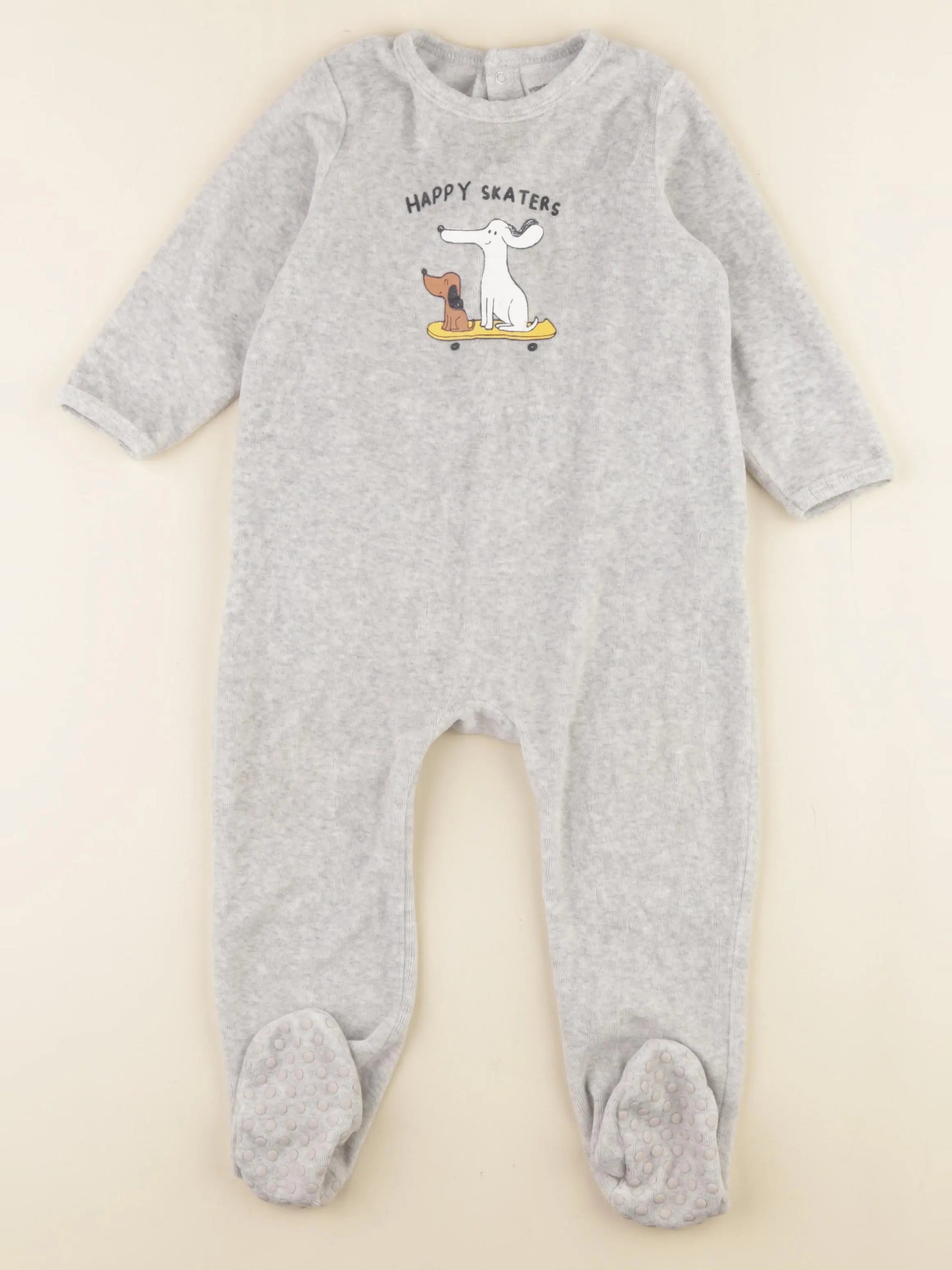 Vertbaudet - pyjama velours gris - 2 ans
