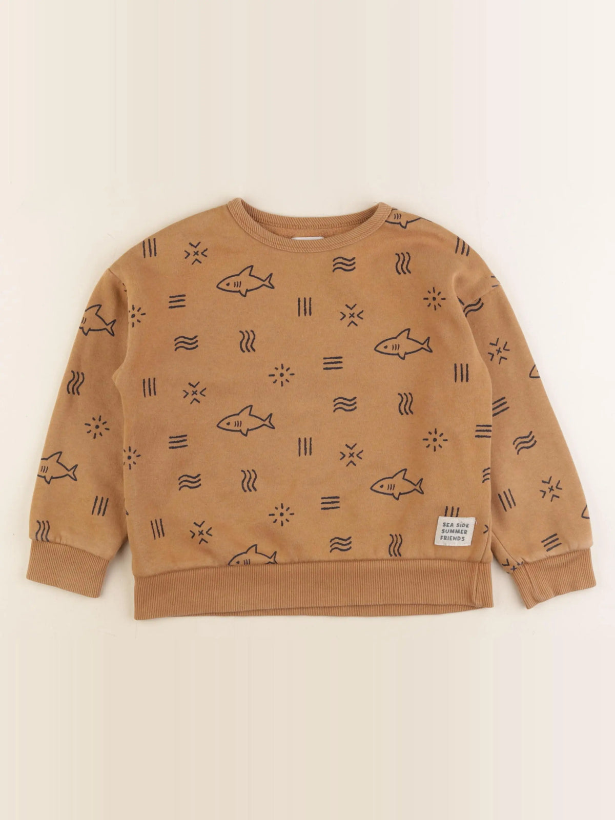 Vertbaudet - sweat marron - 6 ans