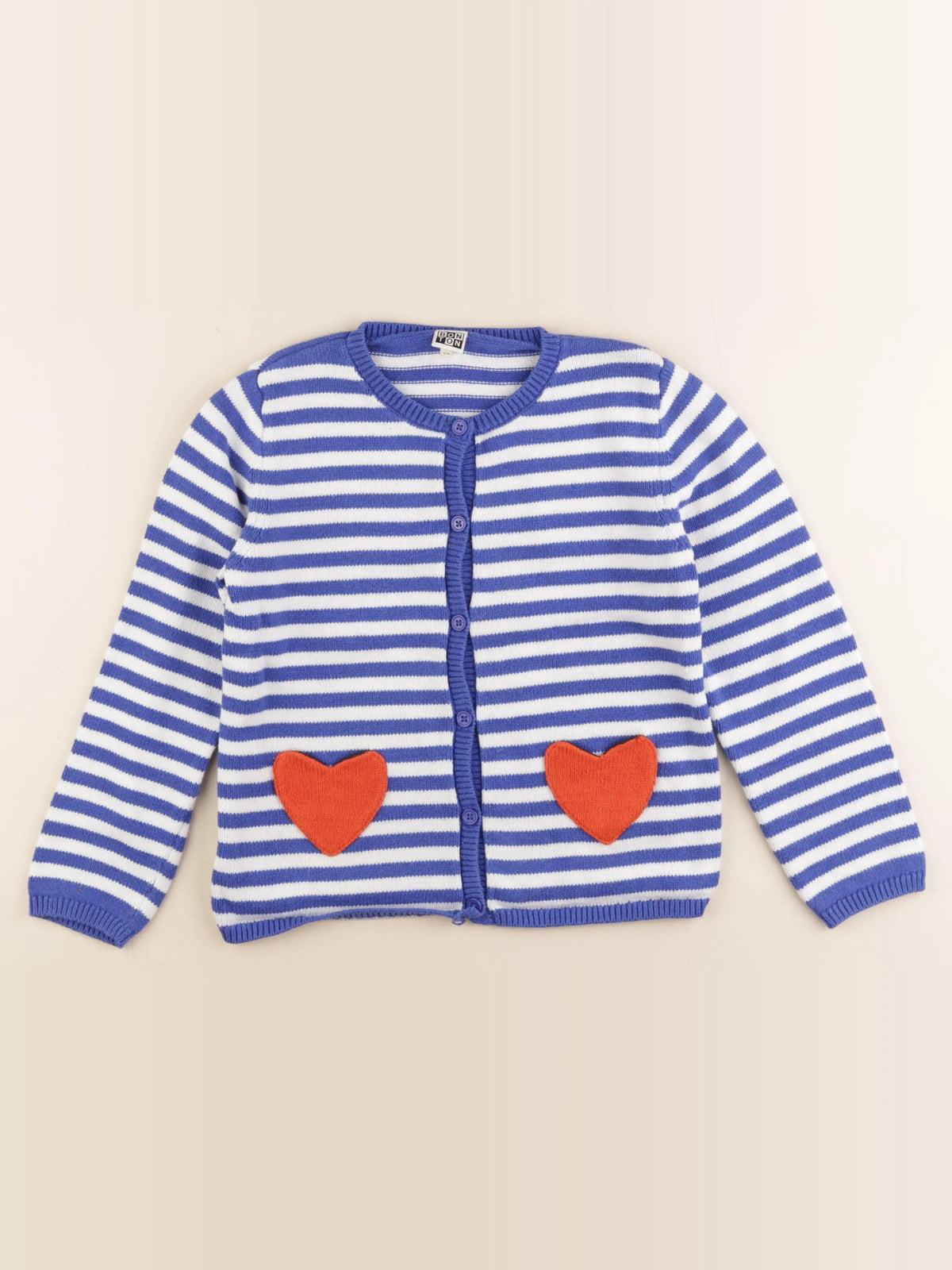 Bonton - gilet blanc, bleu - 10 ans