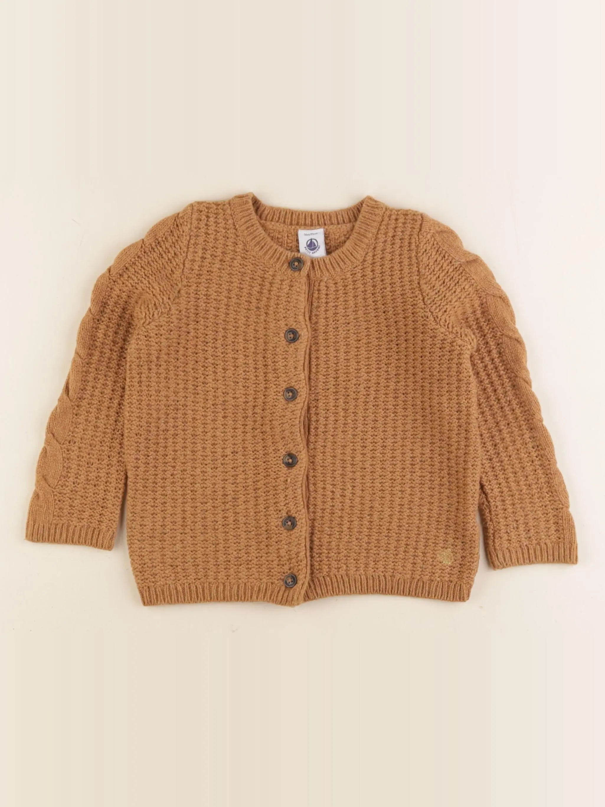 Petit Bateau - gilet marron - 36 mois