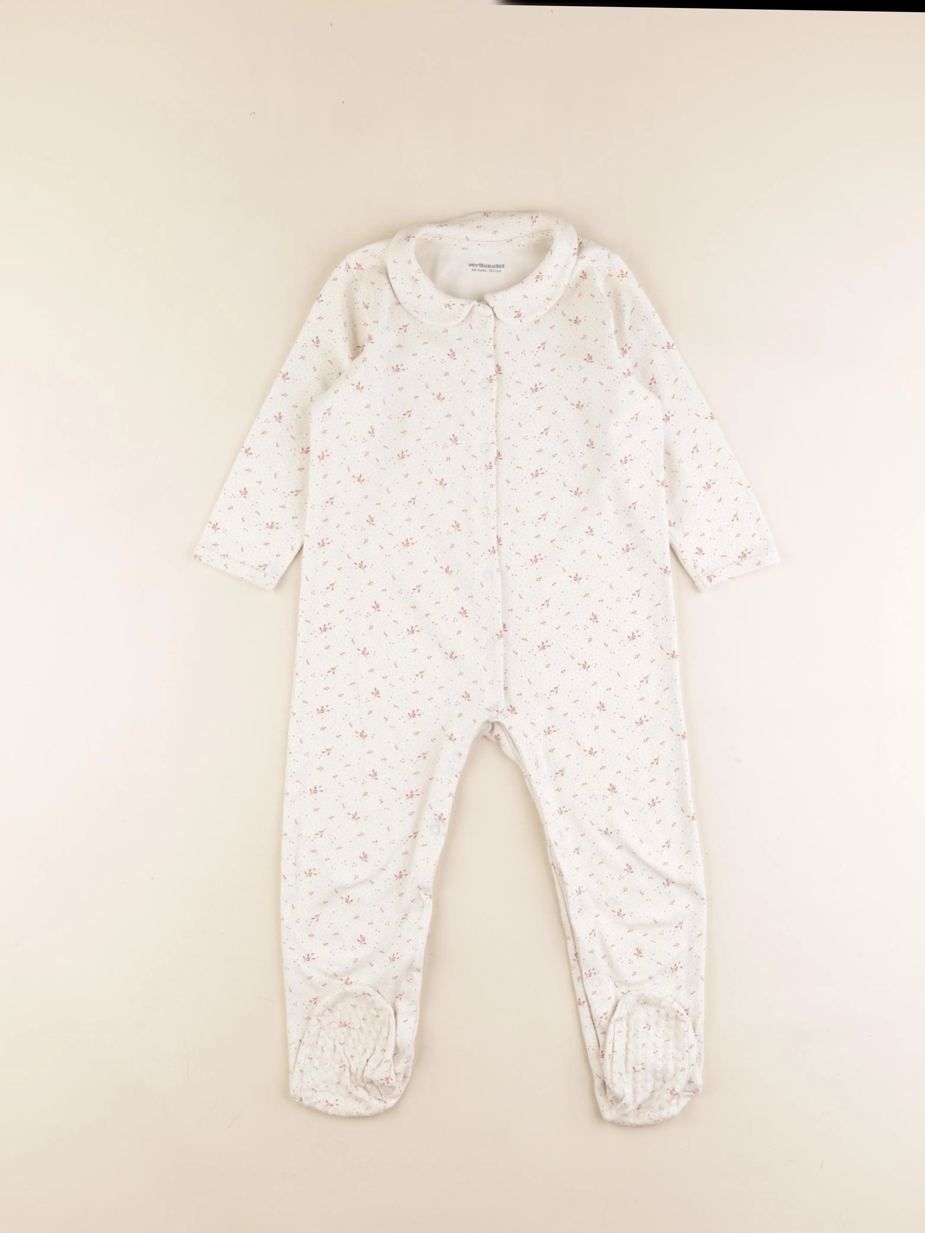 Vertbaudet - pyjama coton beige - 36 mois