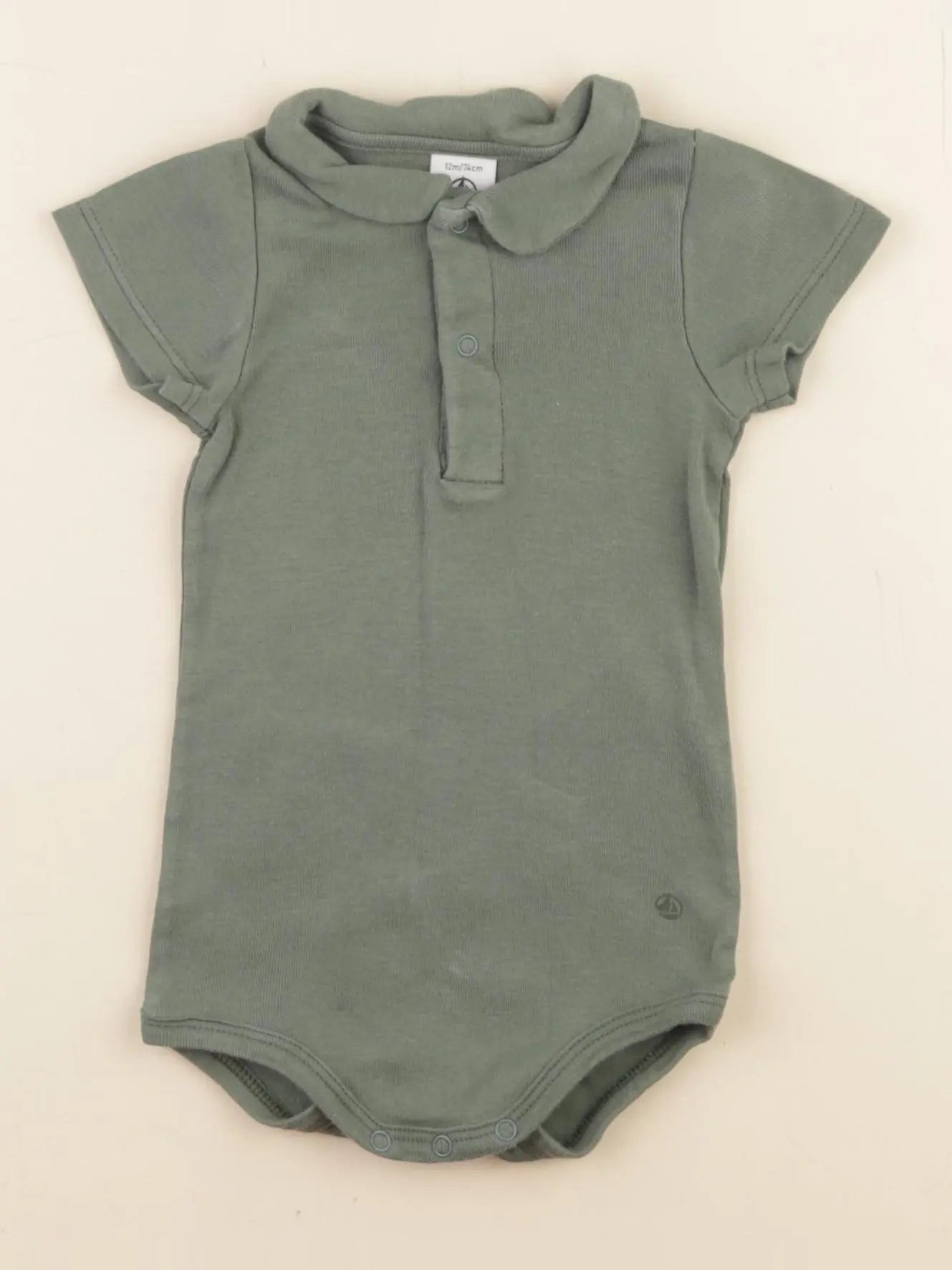 Petit Bateau - body à col vert - 12 mois