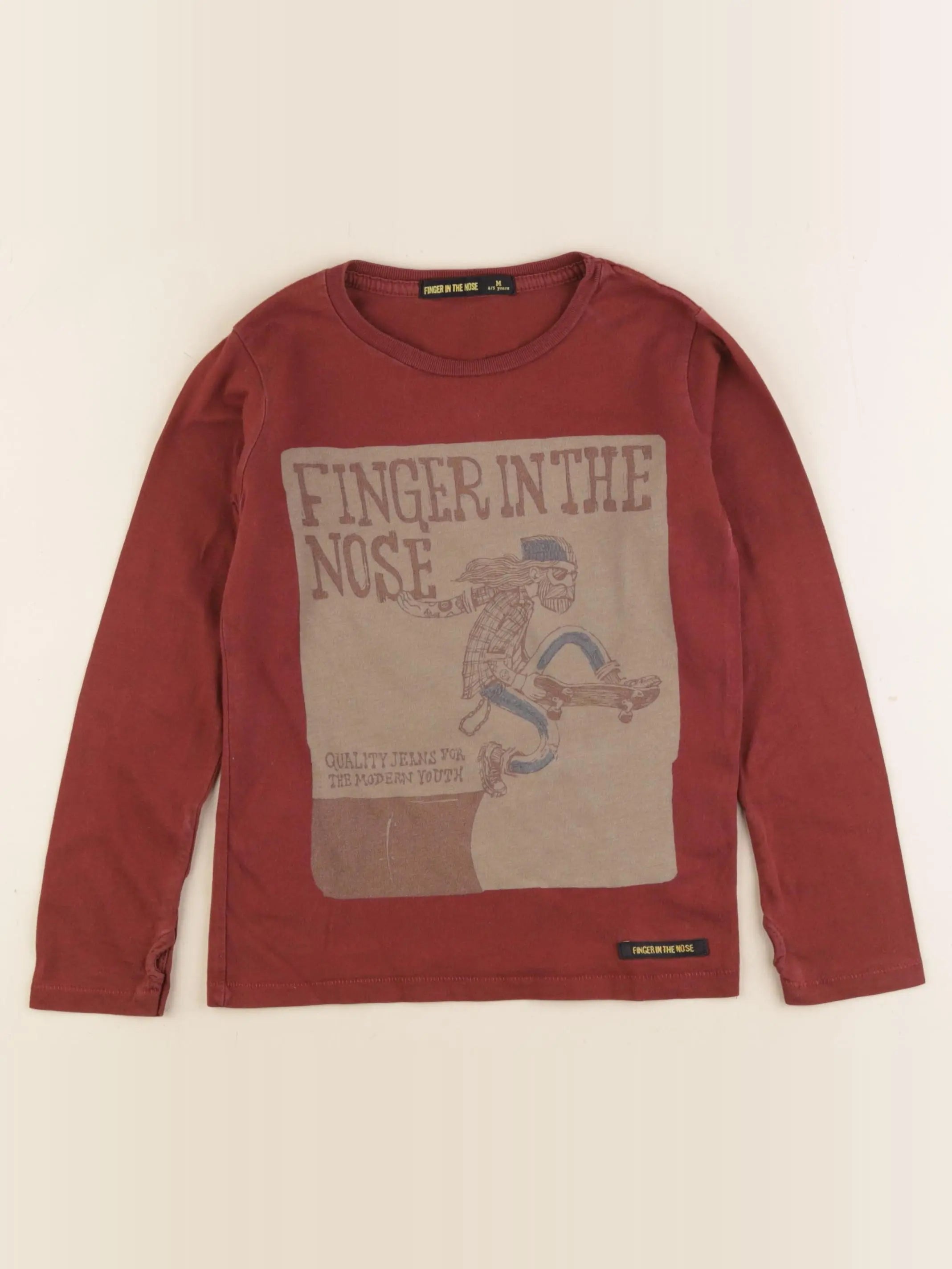 Finger in the nose - tee-shirt rouge - 4/5 ans