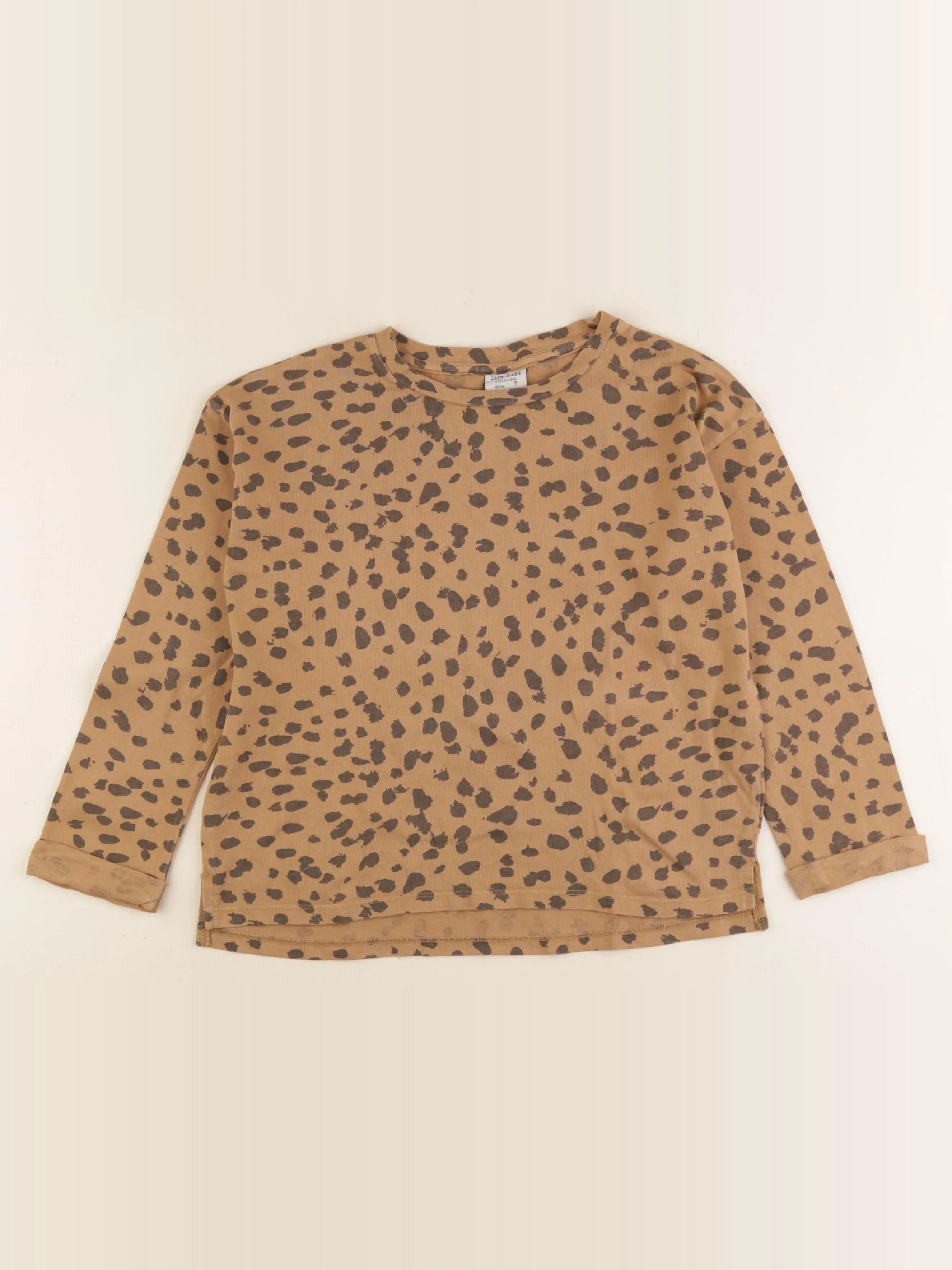 Zara - tee-shirt marron - 7 ans