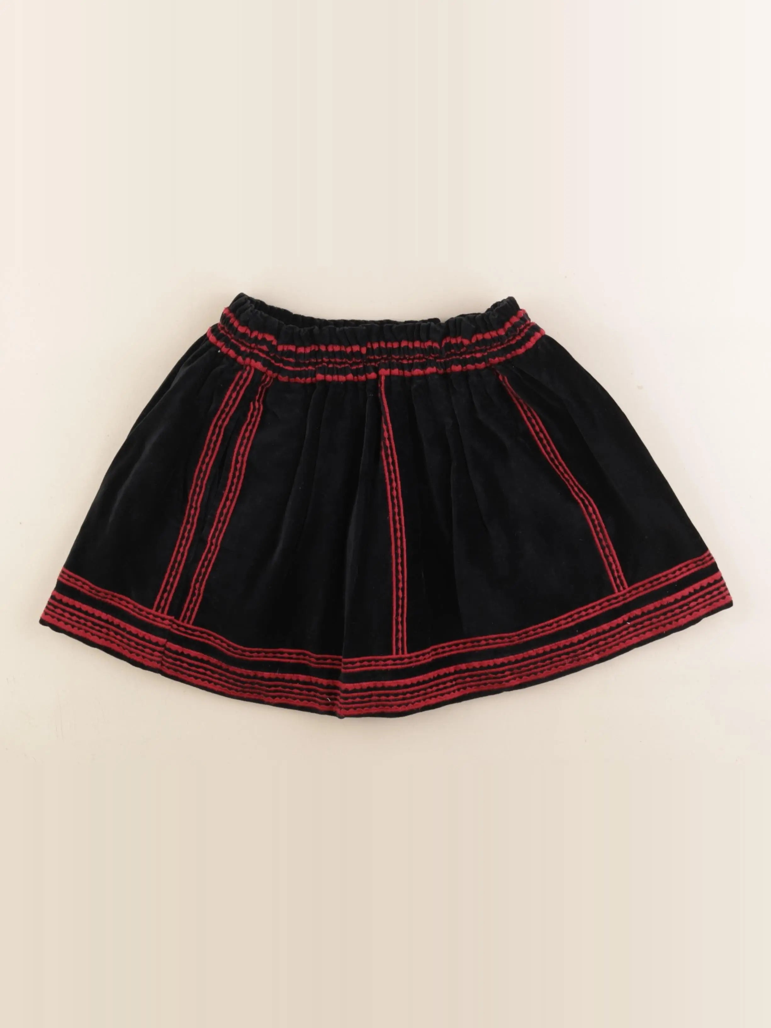 H&M - jupe noir, rouge - 4/6 ans