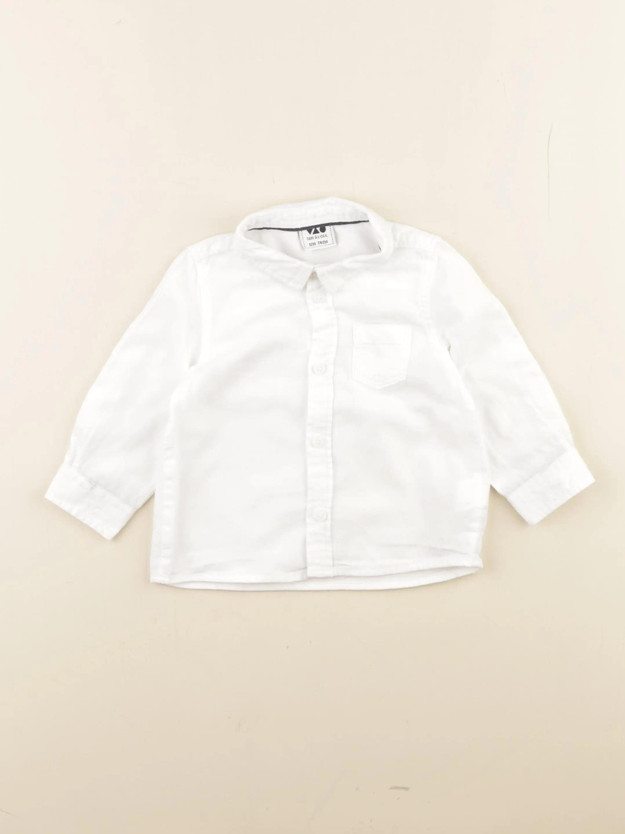 Tape à l'oeil - chemise blanc - 12 mois
