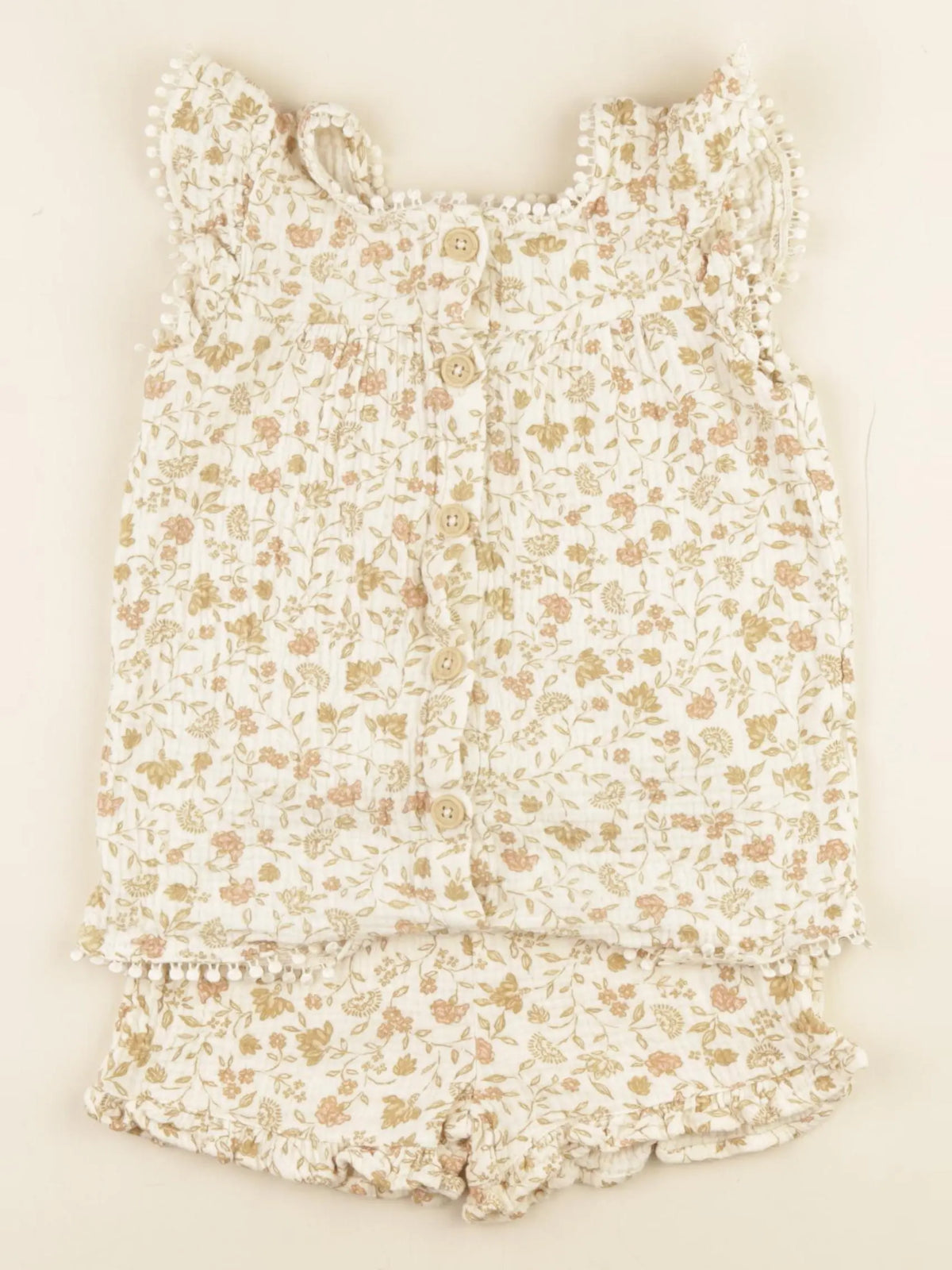 Vertbaudet - ensemble beige - 24 mois