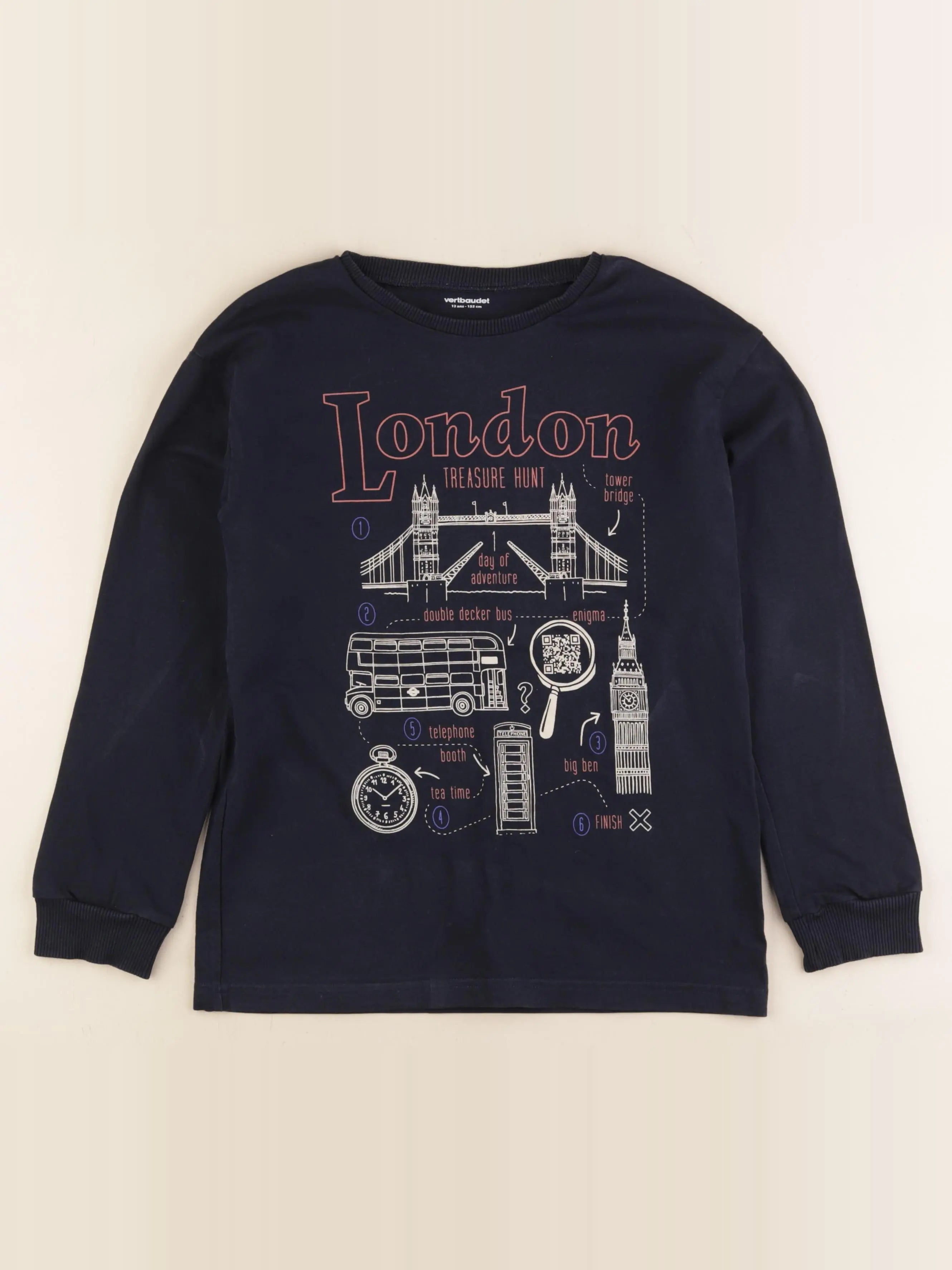 Vertbaudet - tee-shirt bleu - 12 ans