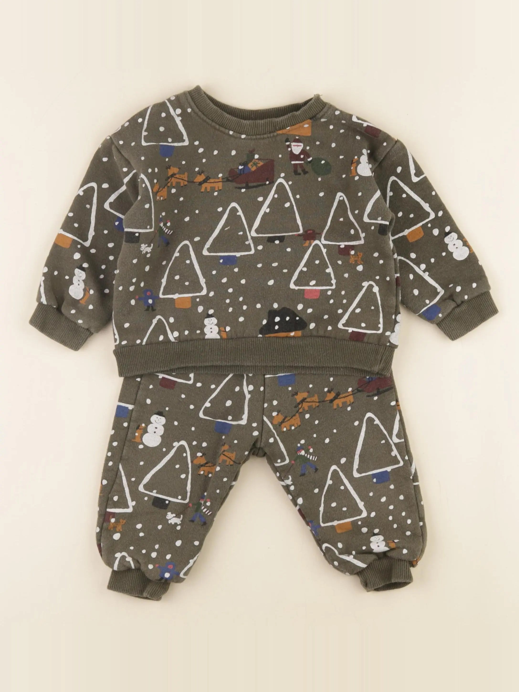 Zara - ensemble vert - 12/18 mois