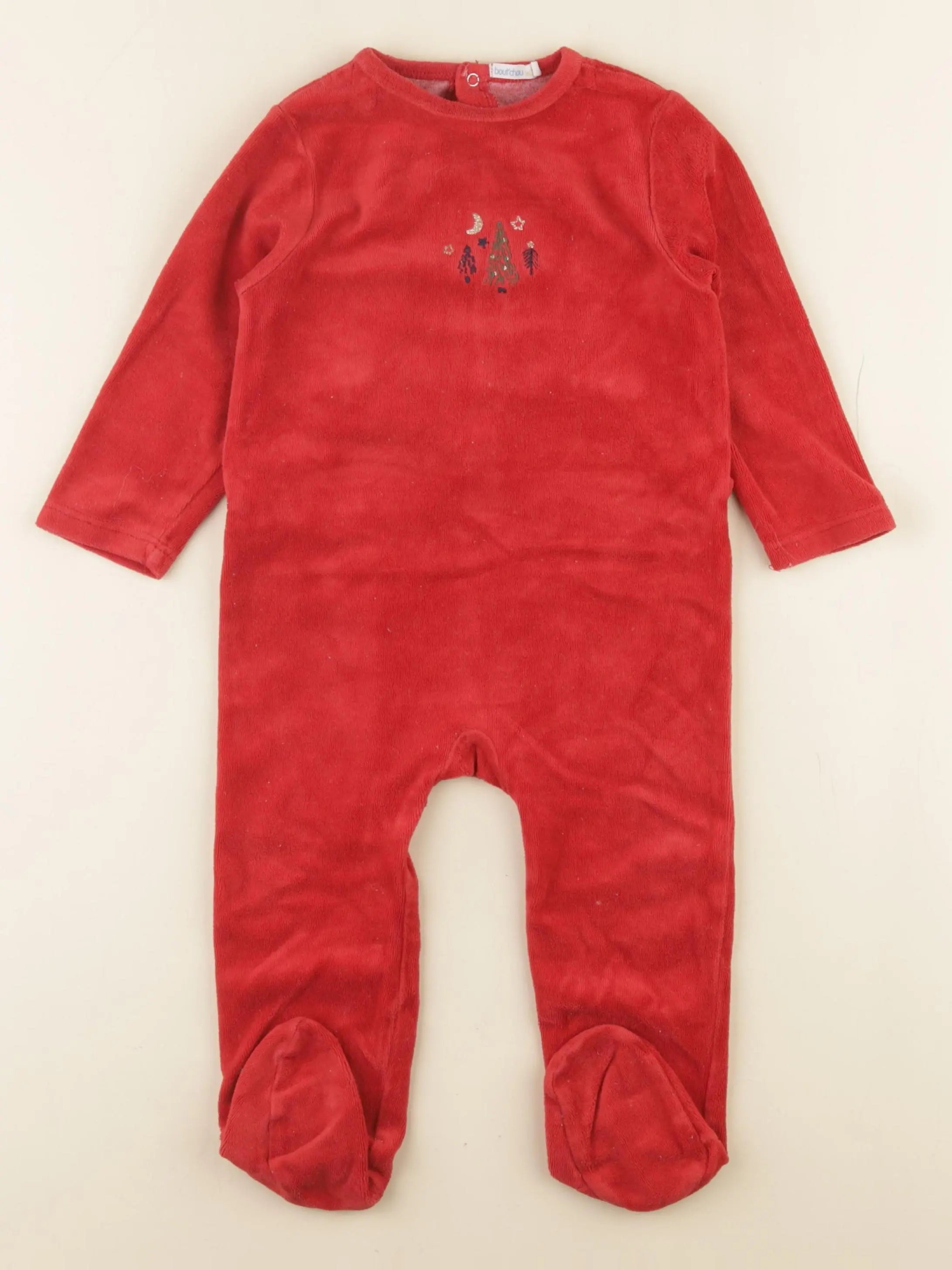Boutchou - pyjama velours rouge - 18 mois