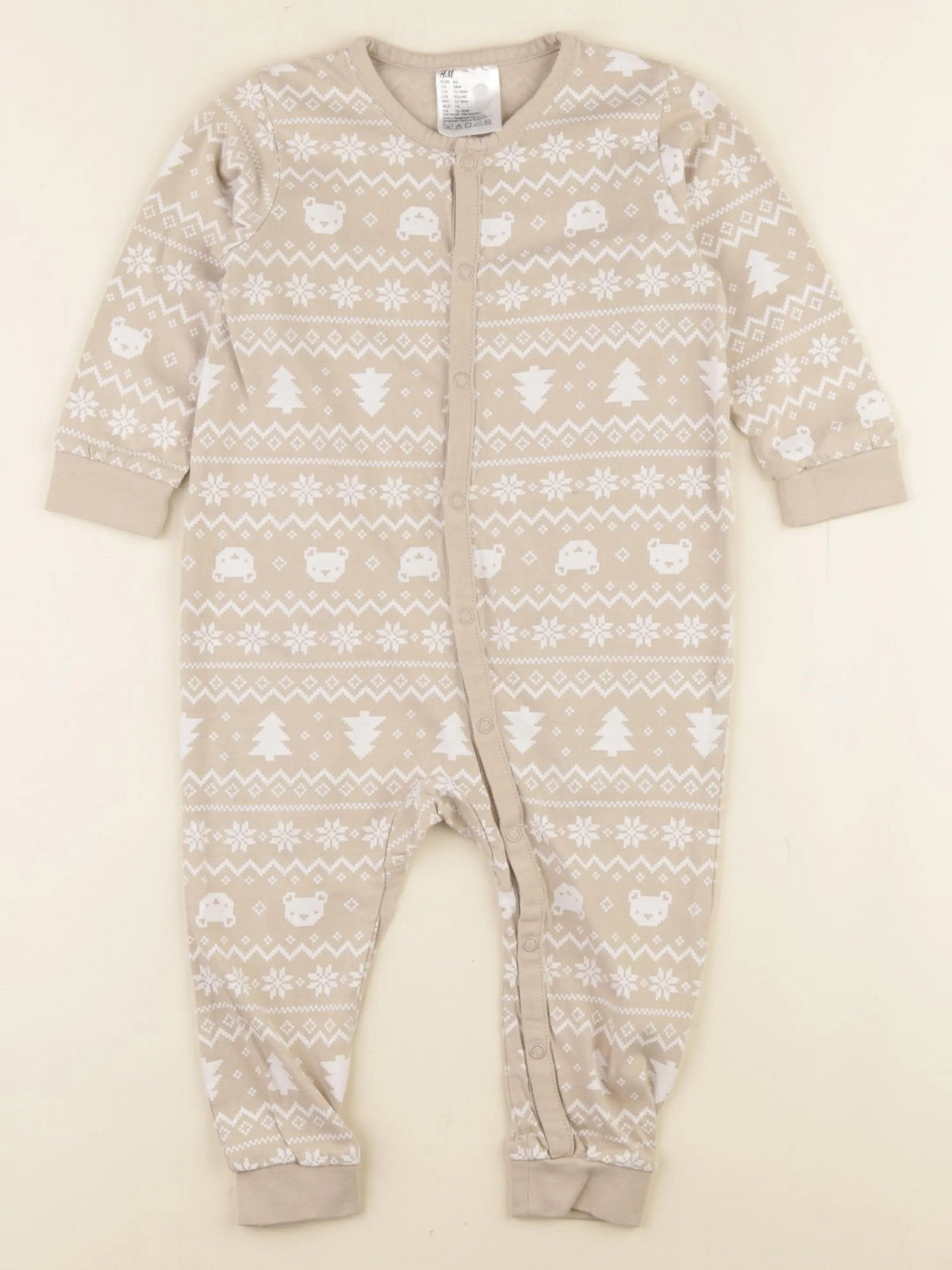H&M - pyjama coton beige - 12/18 mois