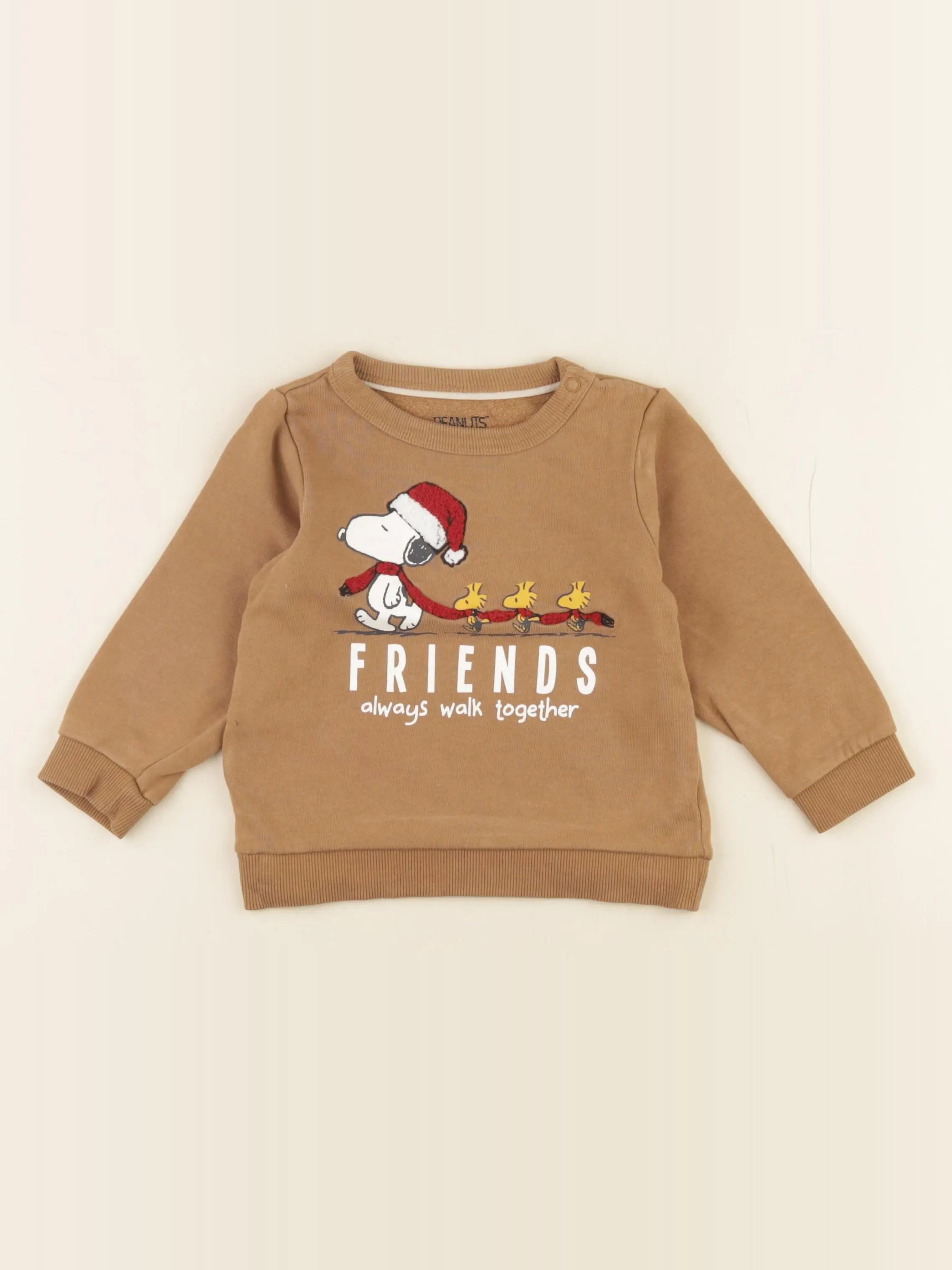 H&M - sweat coton marron - 24 mois