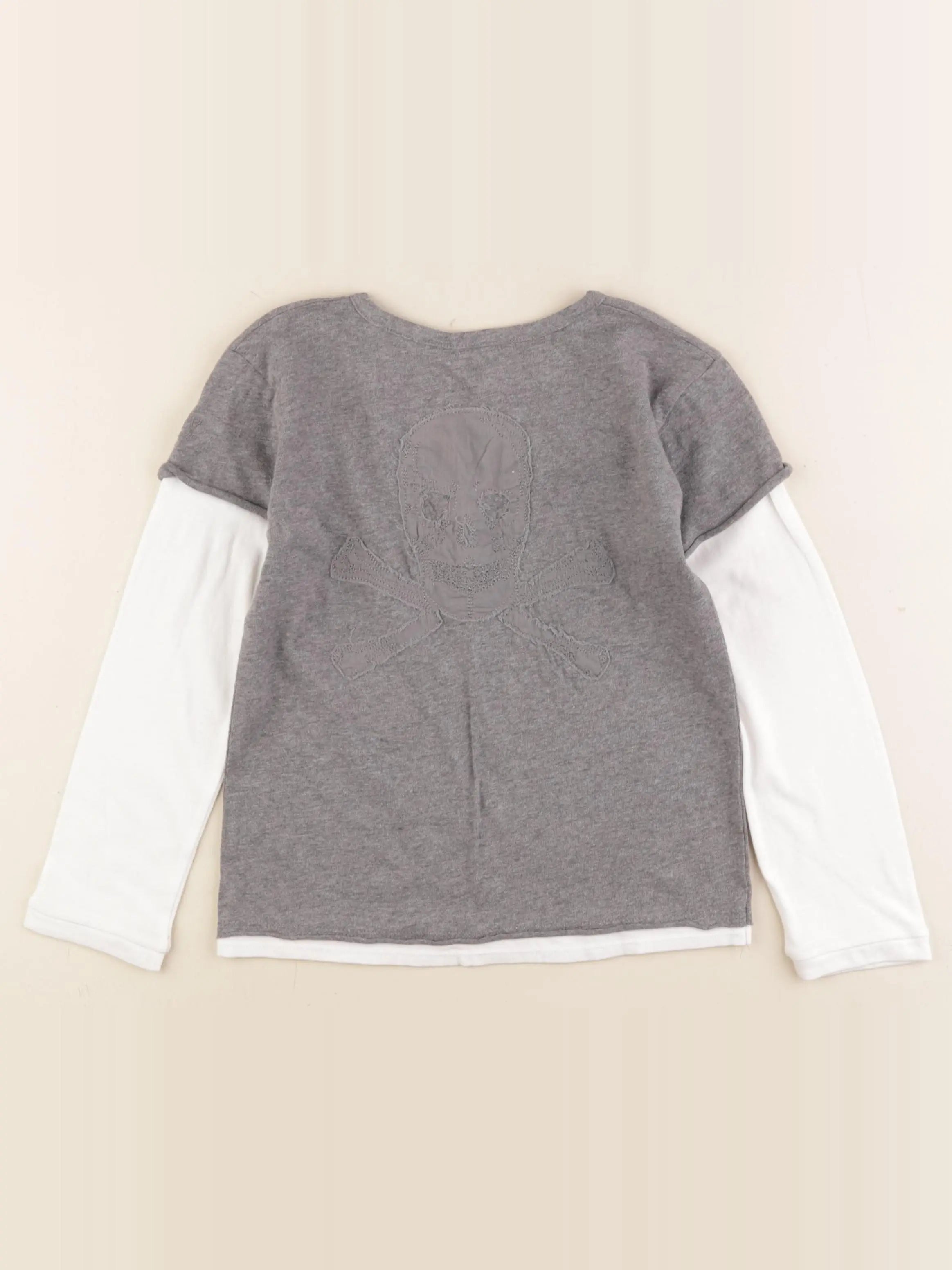 Zadig & Voltaire - tee-shirt imprimé au dos blanc, gris - 6 ans