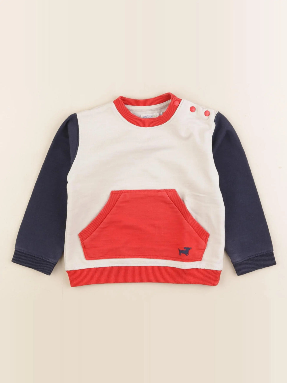 Boutchou - sweat beige, bleu - 24 mois