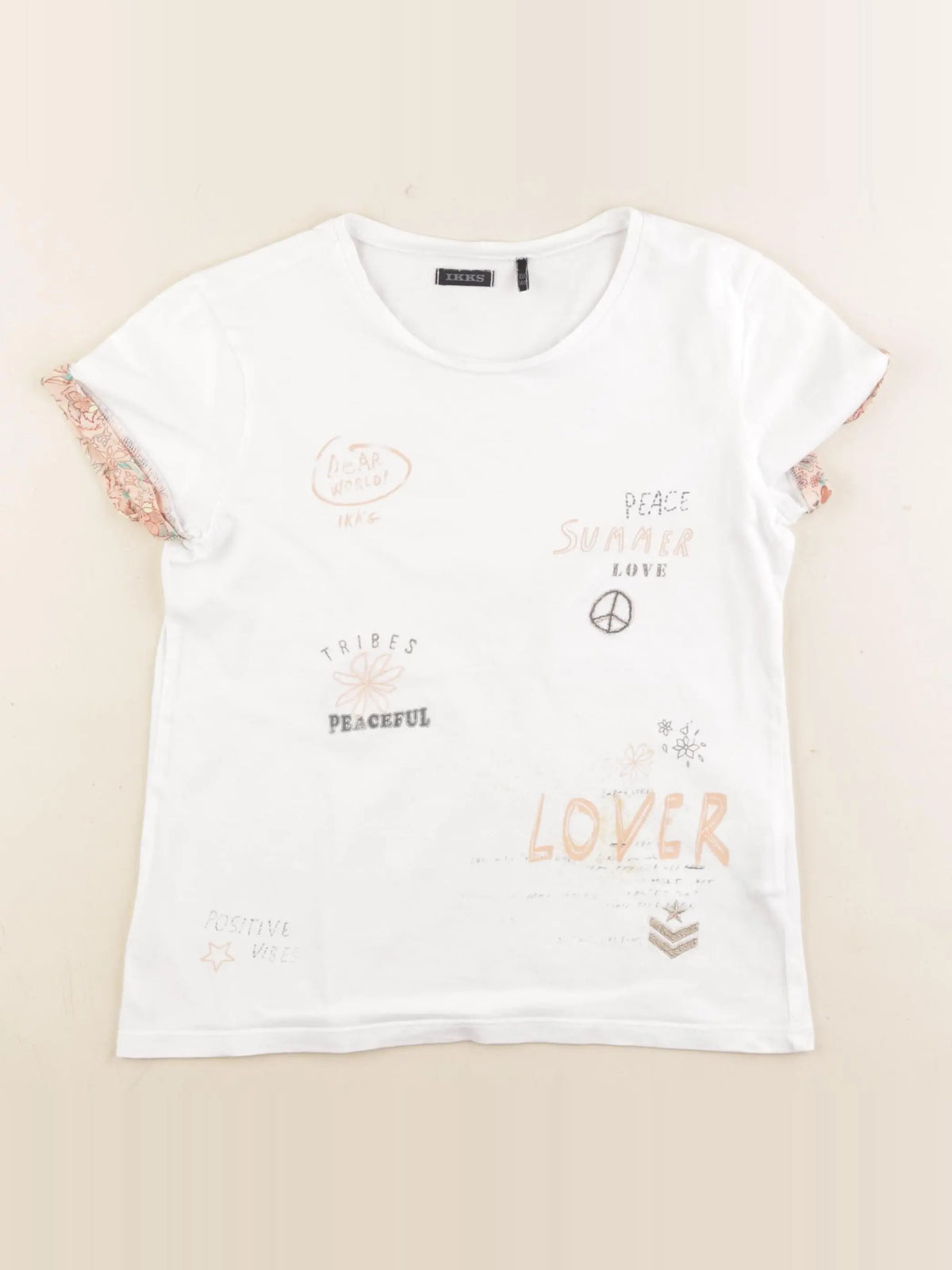 IKKS - tee-shirt blanc - 10 ans