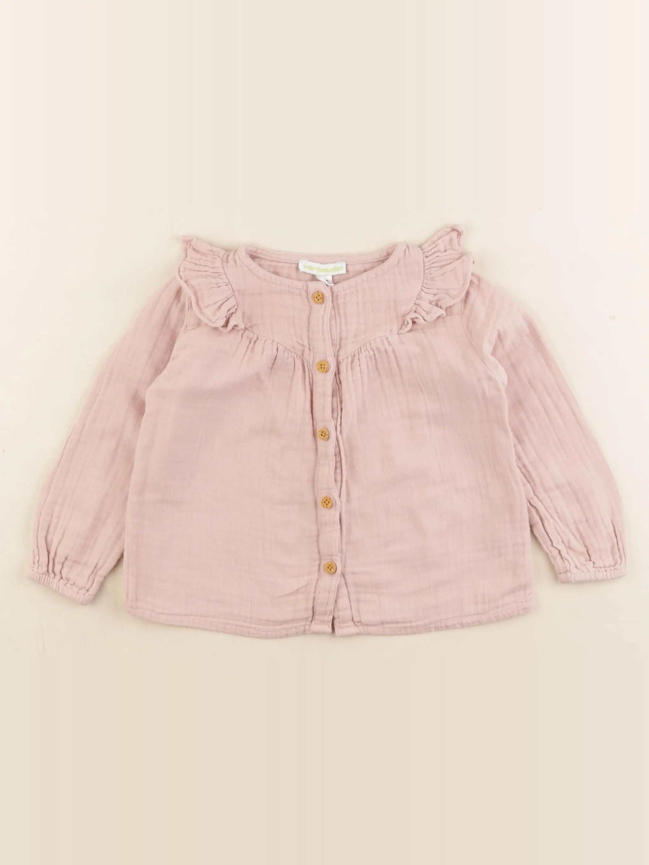 Vertbaudet - chemise rose - 2 ans