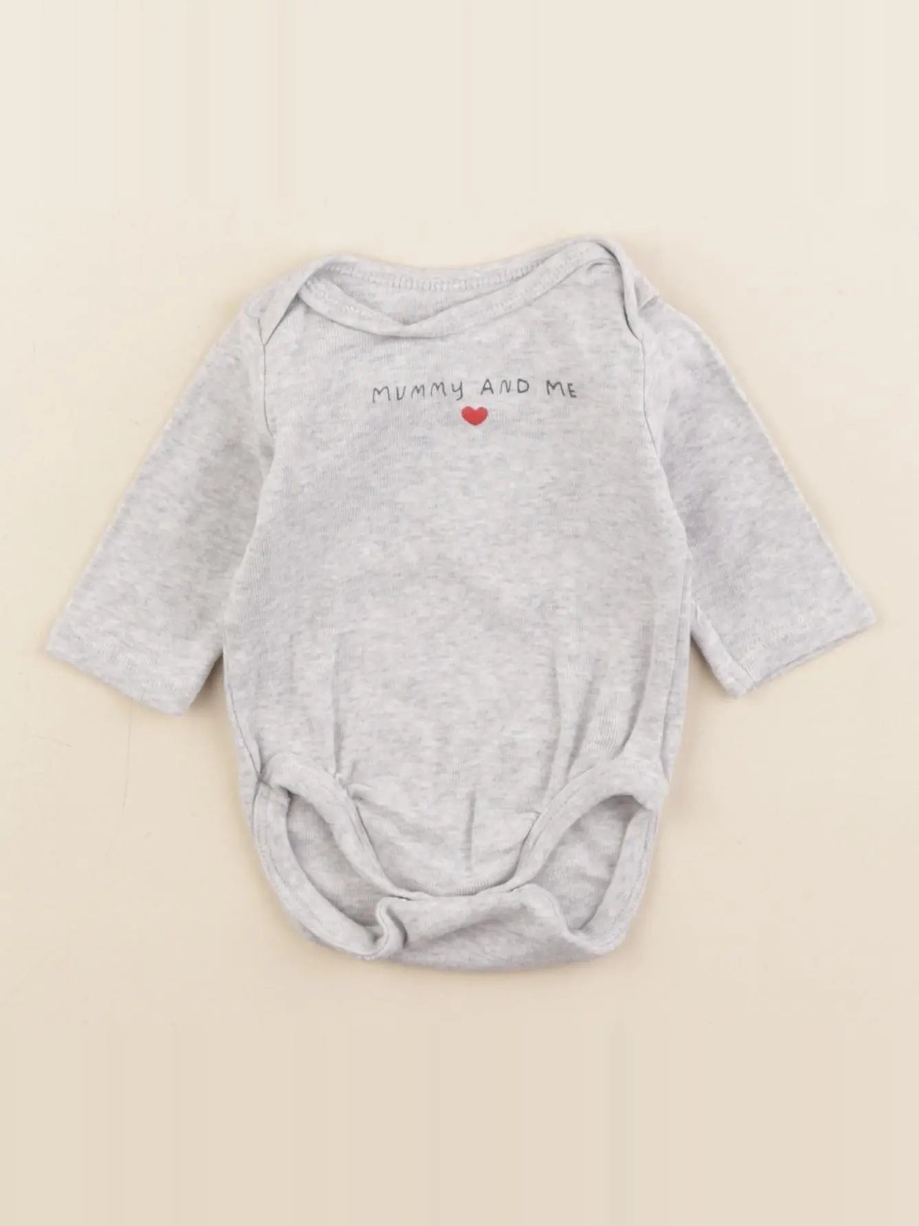 H&M - body gris - 0/1 mois