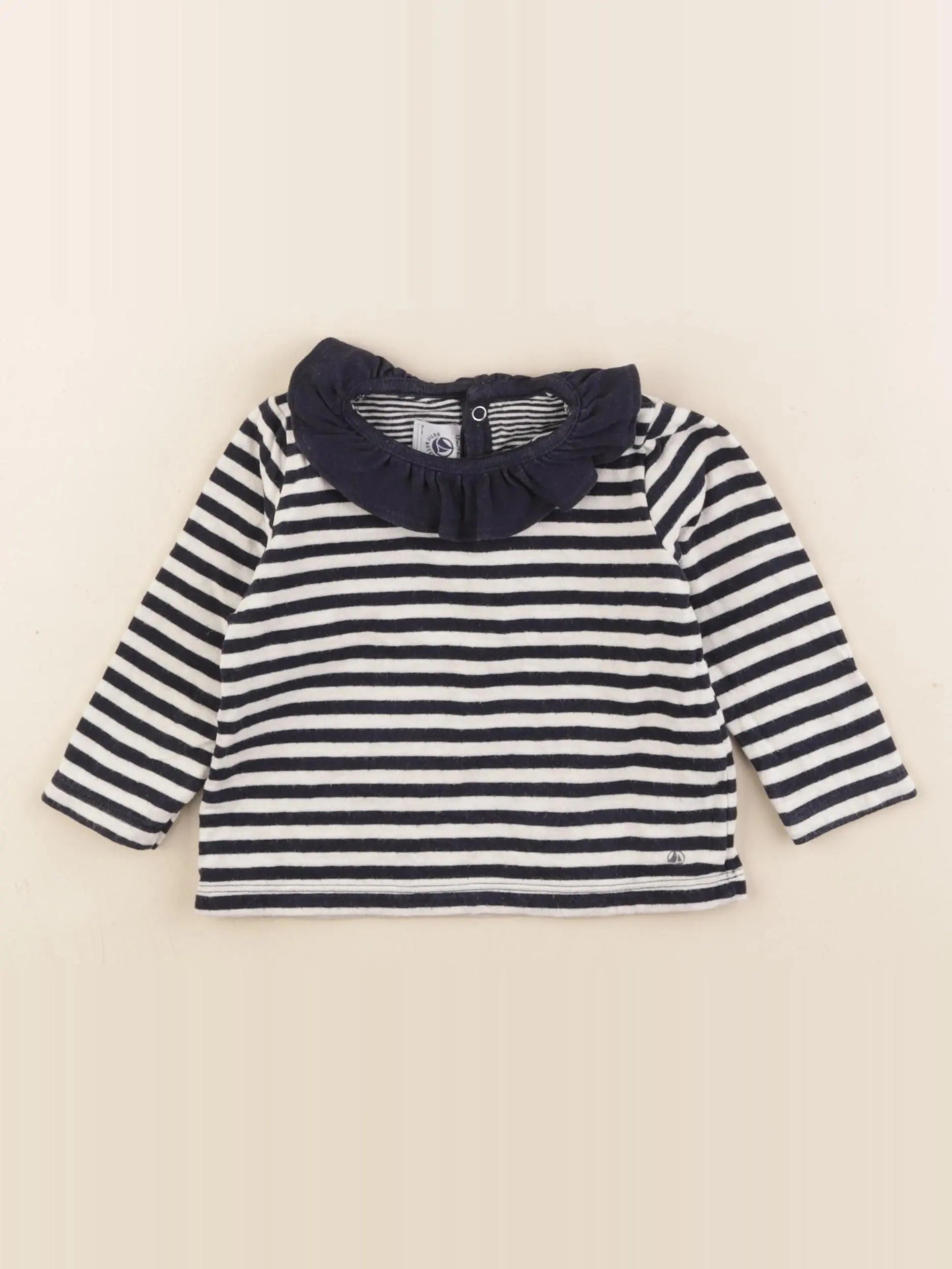 Petit Bateau - tee-shirt bleu - 12 mois