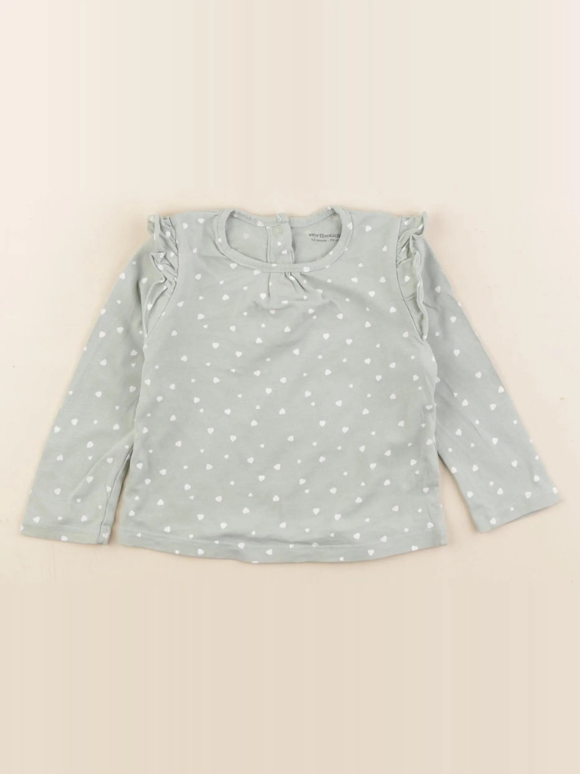Vertbaudet - tee-shirt vert - 12 mois