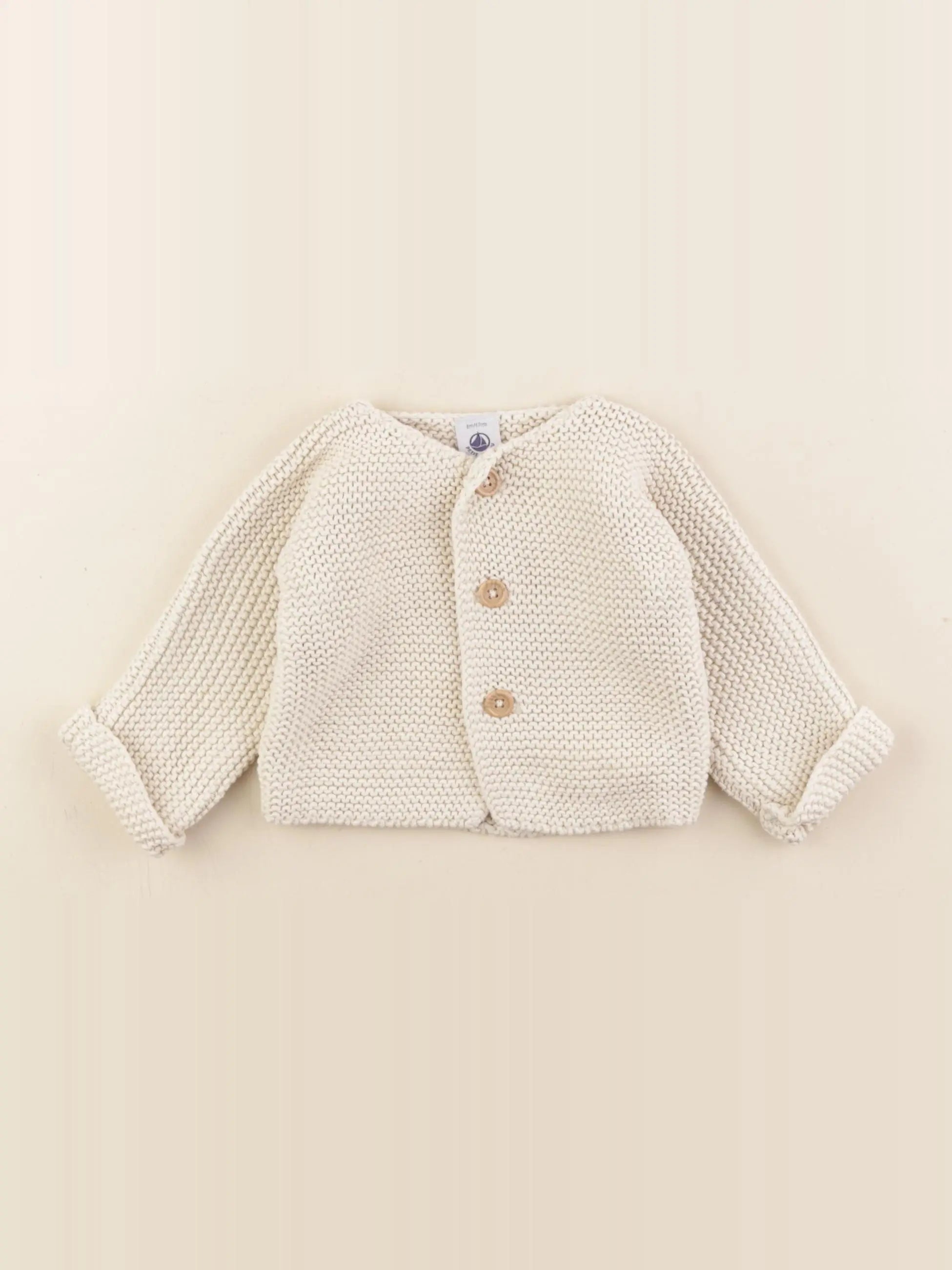 Petit Bateau - gilet beige - 6 mois
