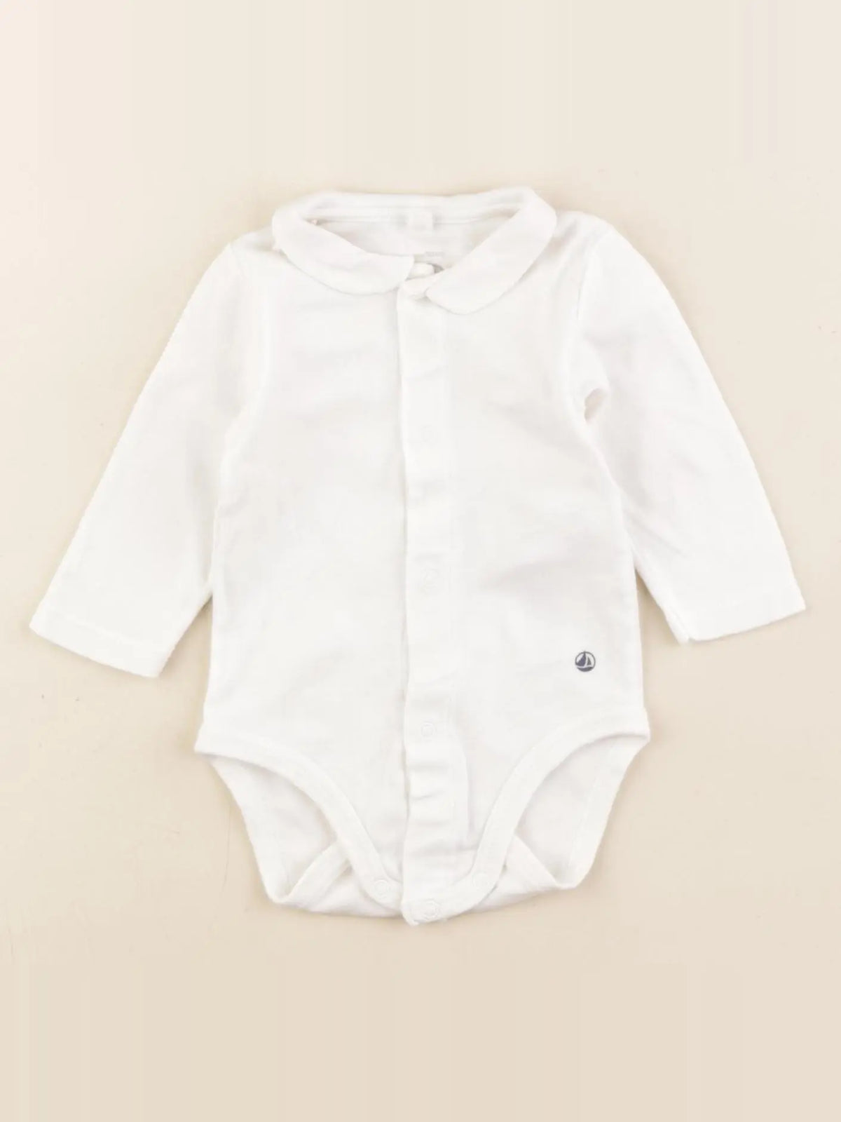 Petit Bateau - body à col blanc - 3 mois